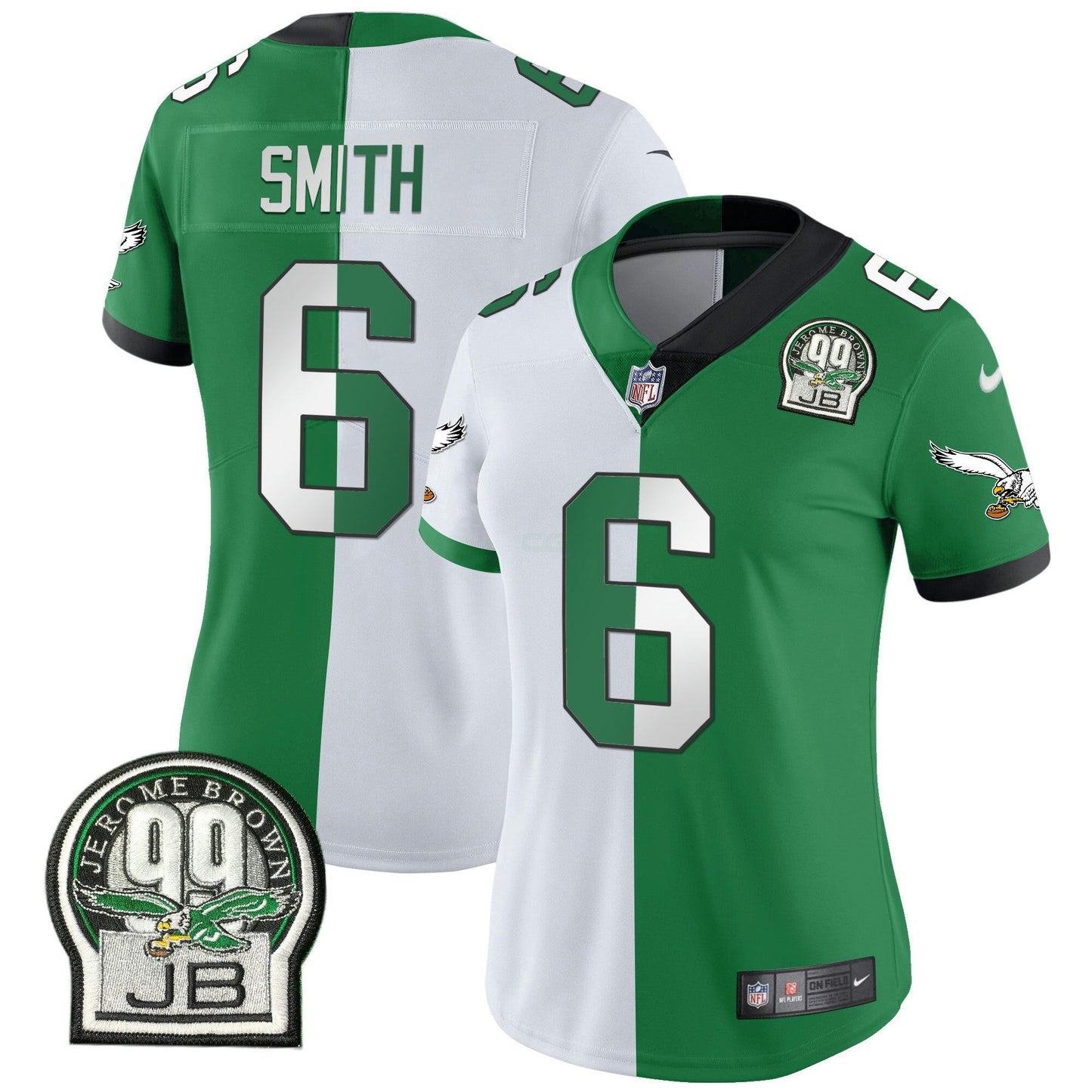 Camisa NFL Women’s Jerome Brown Retired Patch Dourada & Kelly Jersey