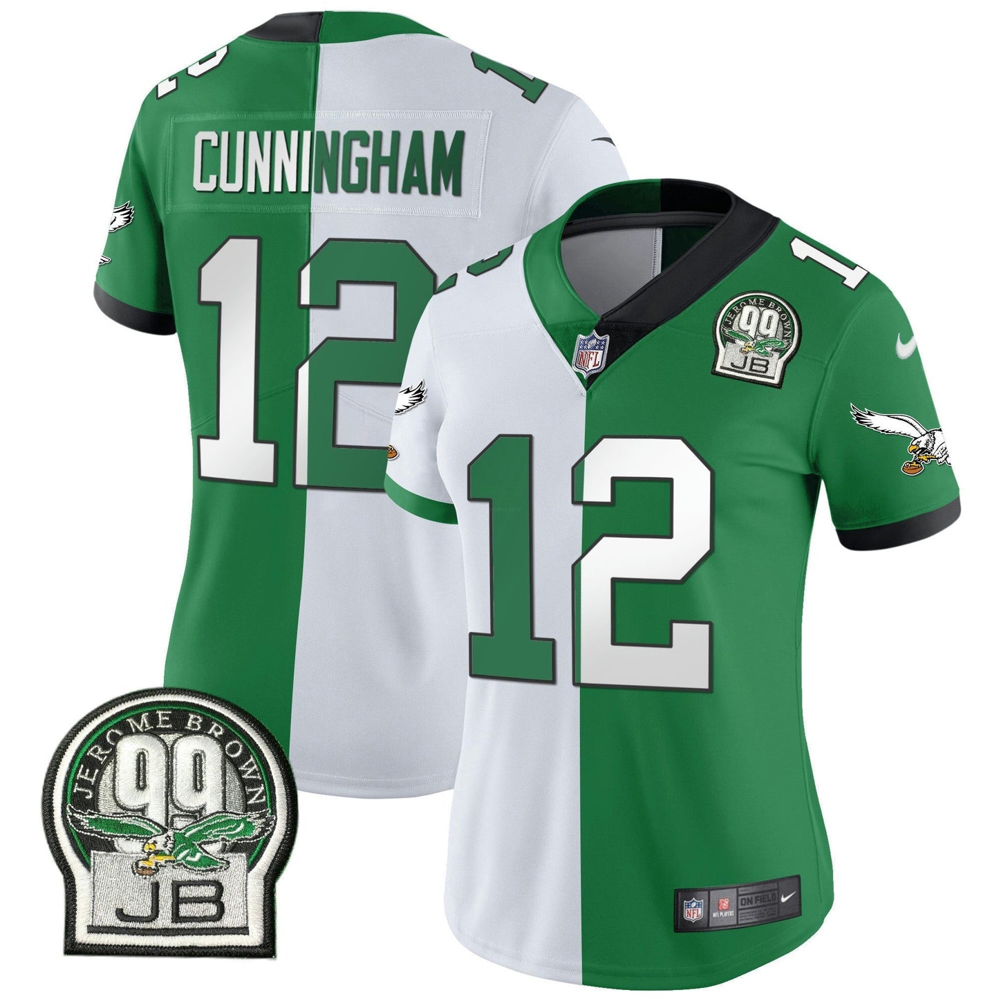 Camisa NFL Women’s Jerome Brown Retired Patch Dourada & Kelly Jersey