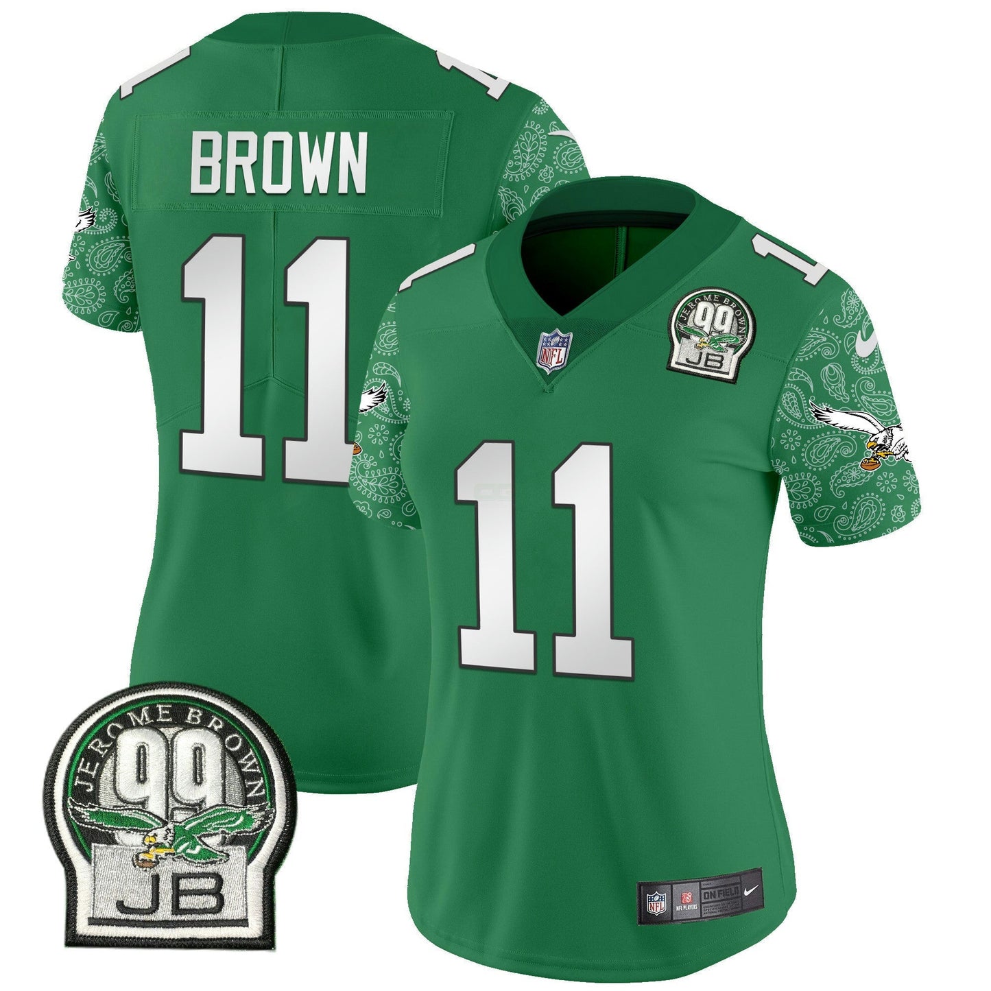 Camisa NFL Women’s Kelly Green Vapor Limited Jersey V4