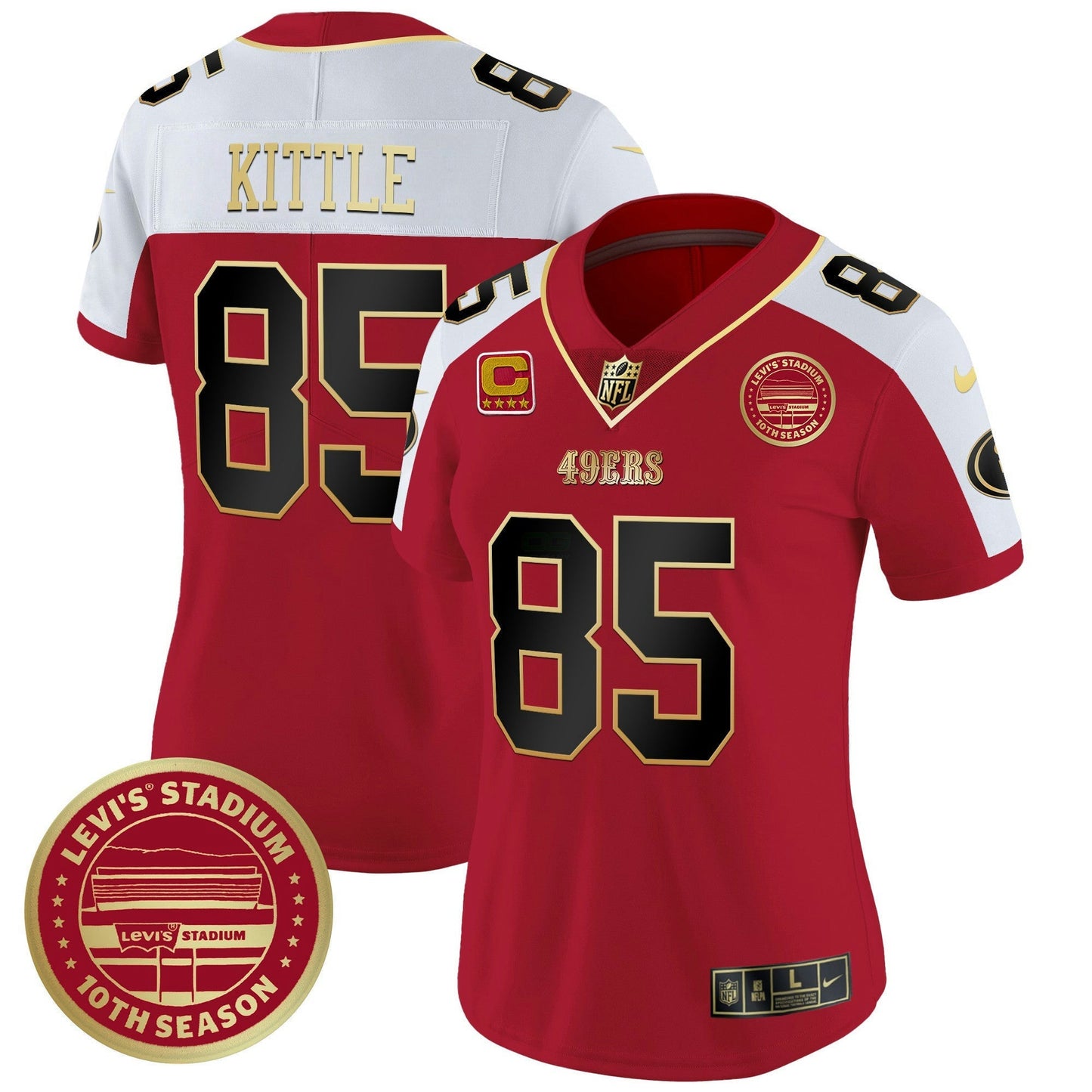 Camisa NFL Women’s Levi’S Stadium 10th Season Patch Vapor Limited Jersey