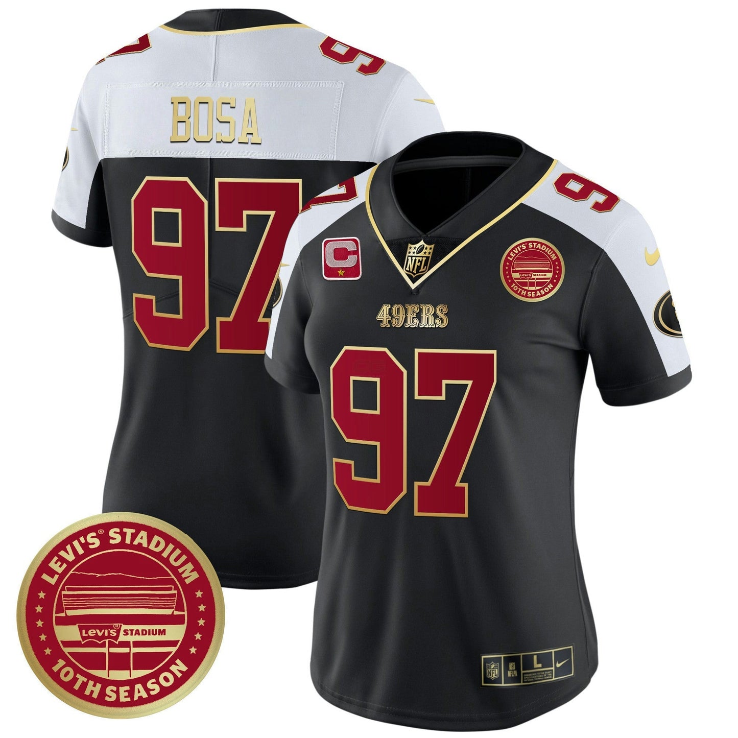 Camisa NFL Women’s Levi’S Stadium 10th Season Patch Vapor Limited Jersey