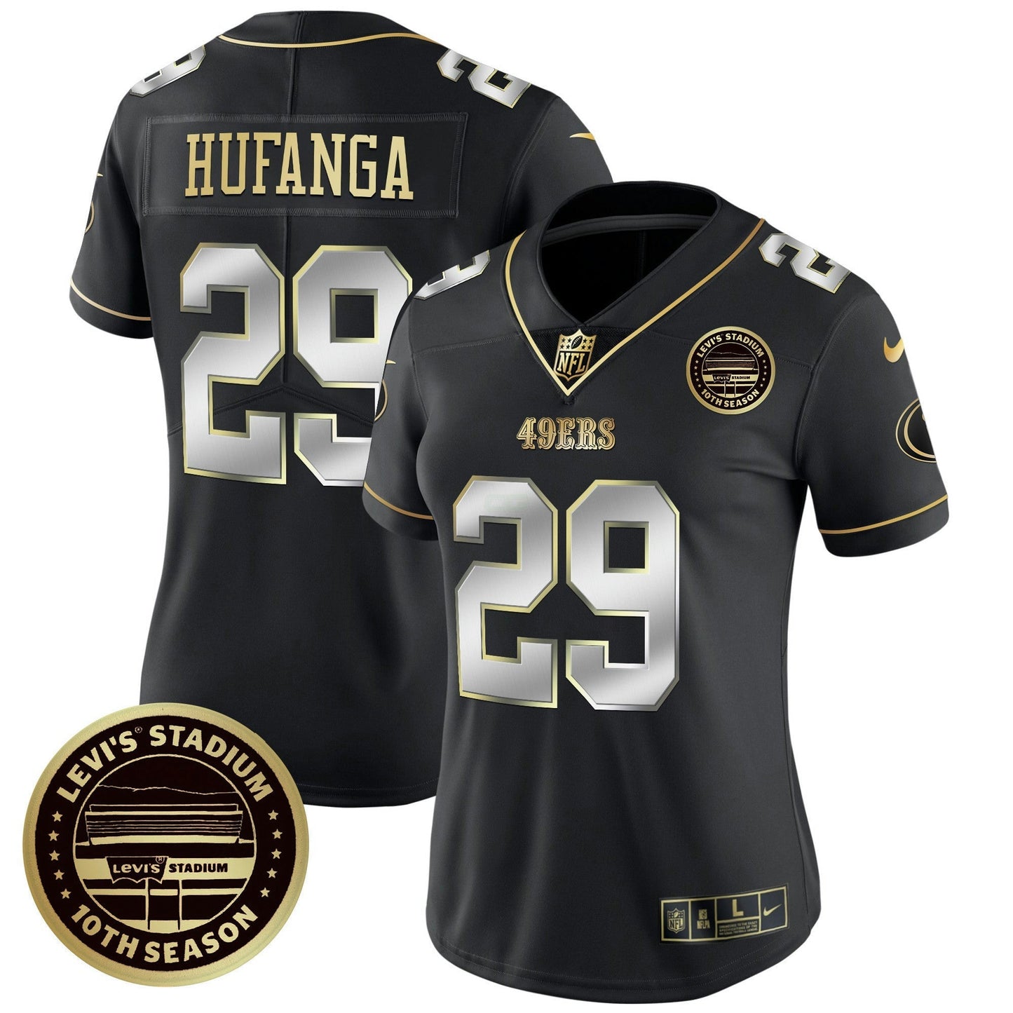 Camisa NFL Women’s Levi’S Stadium 10th Season Patch Vapor Limited Jersey