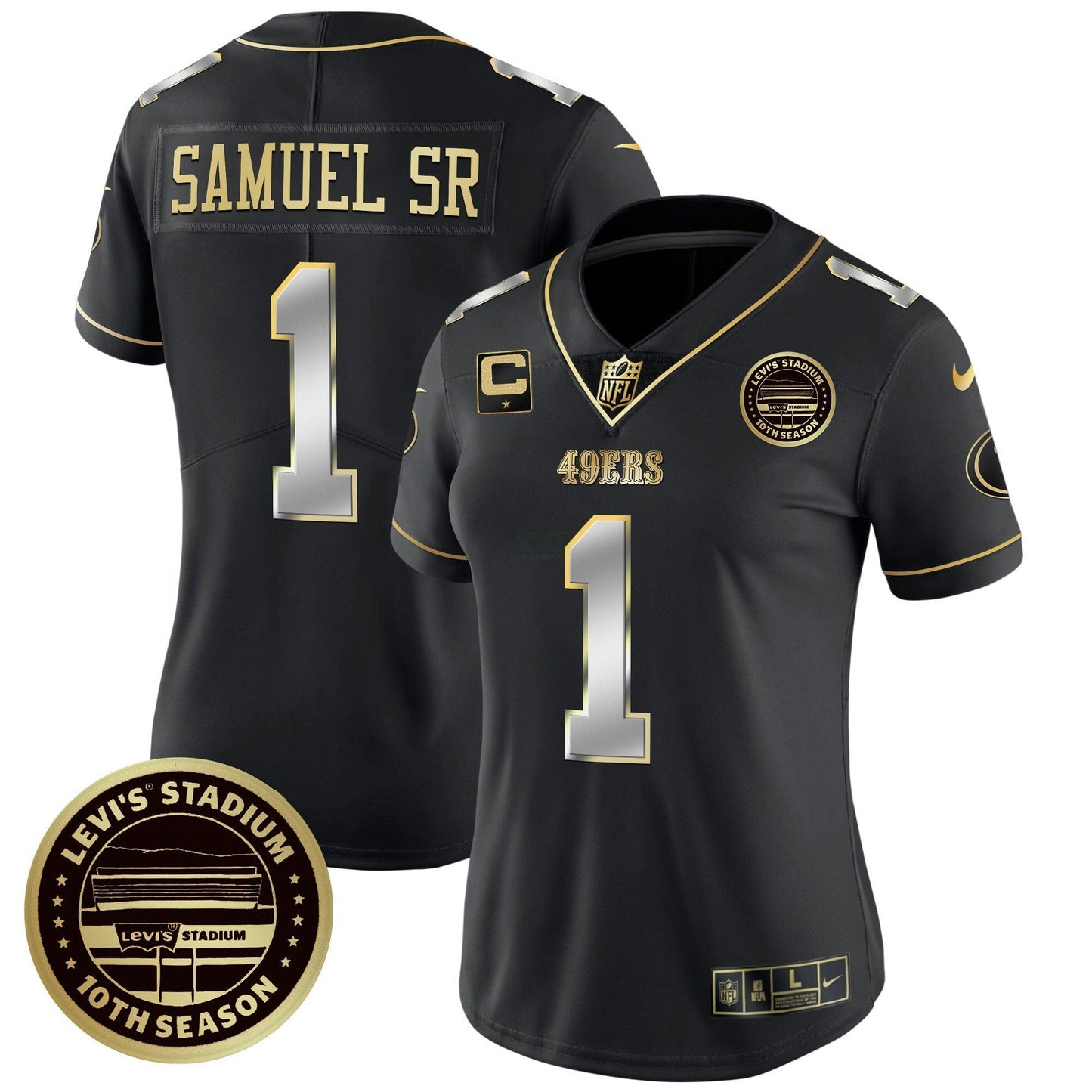 Camisa NFL Women’s Levi’S Stadium 10th Season Patch Vapor Limited Jersey