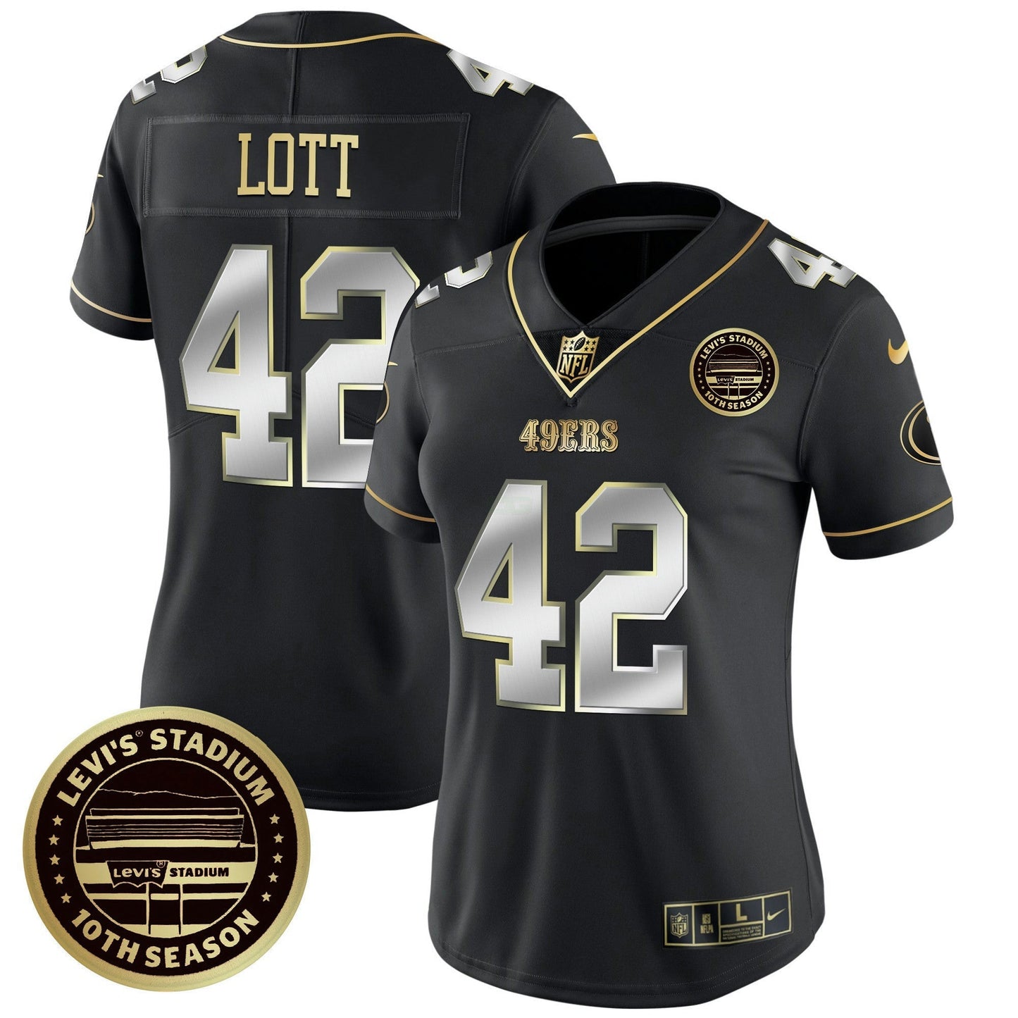 Camisa NFL Women’s Levi’S Stadium 10th Season Patch Vapor Limited Jersey