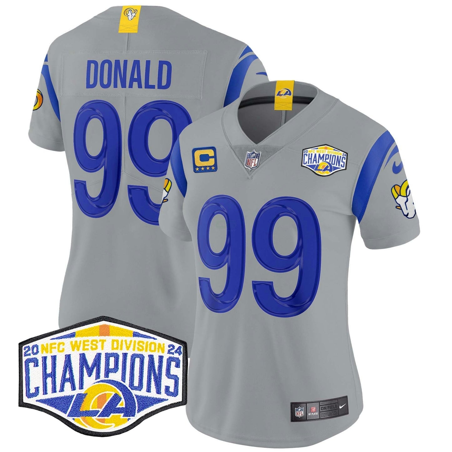 Camisa NFL Women’s Los Angeles 2024 NFC West Division Champions Vapor Limited Jersey