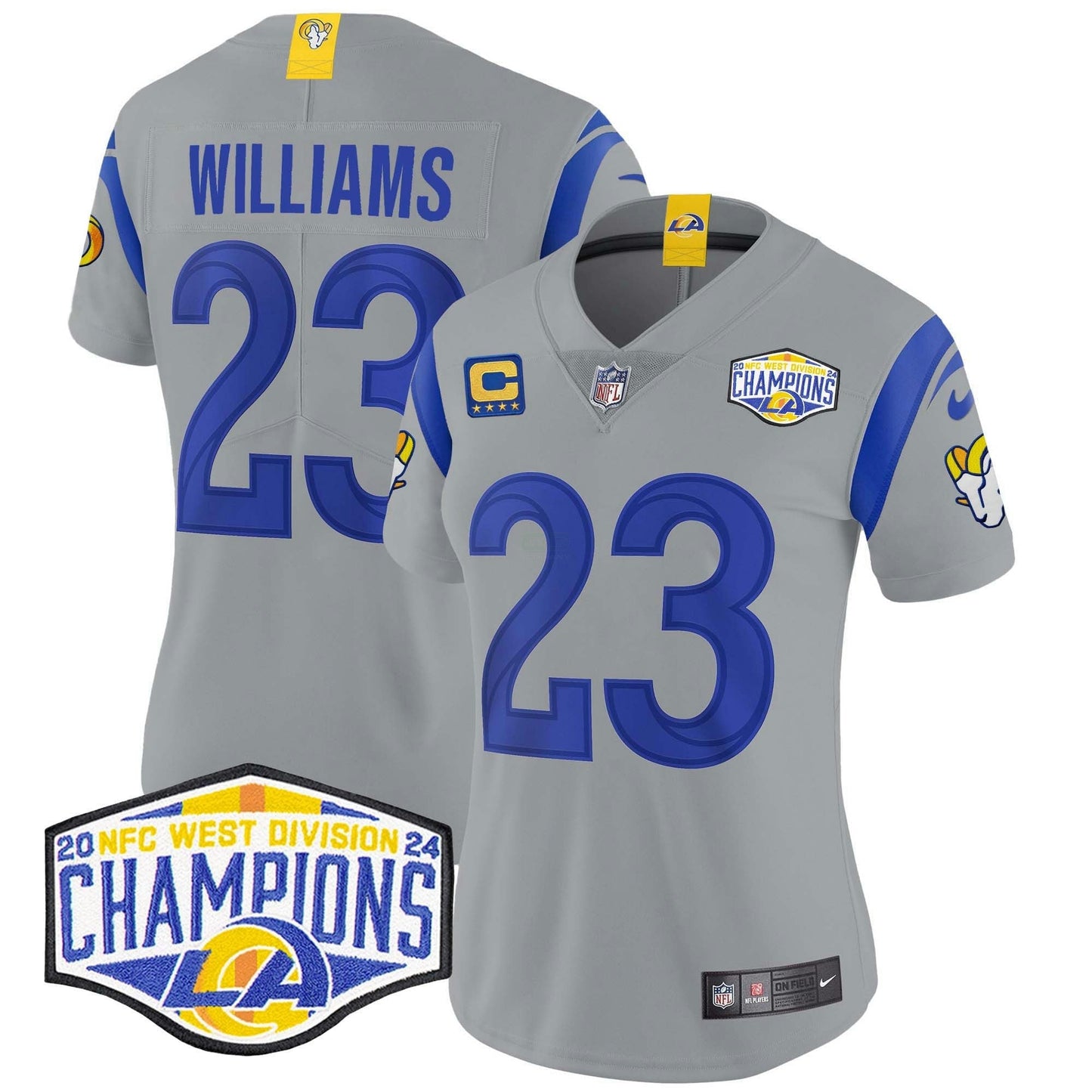 Camisa NFL Women’s Los Angeles 2024 NFC West Division Champions Vapor Limited Jersey