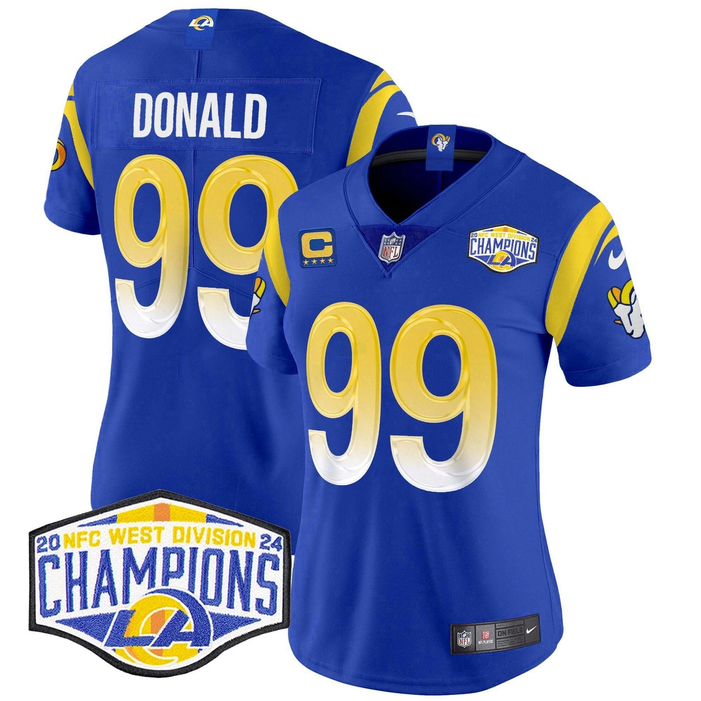 Camisa NFL Women’s Los Angeles 2024 NFC West Division Champions Vapor Limited Jersey