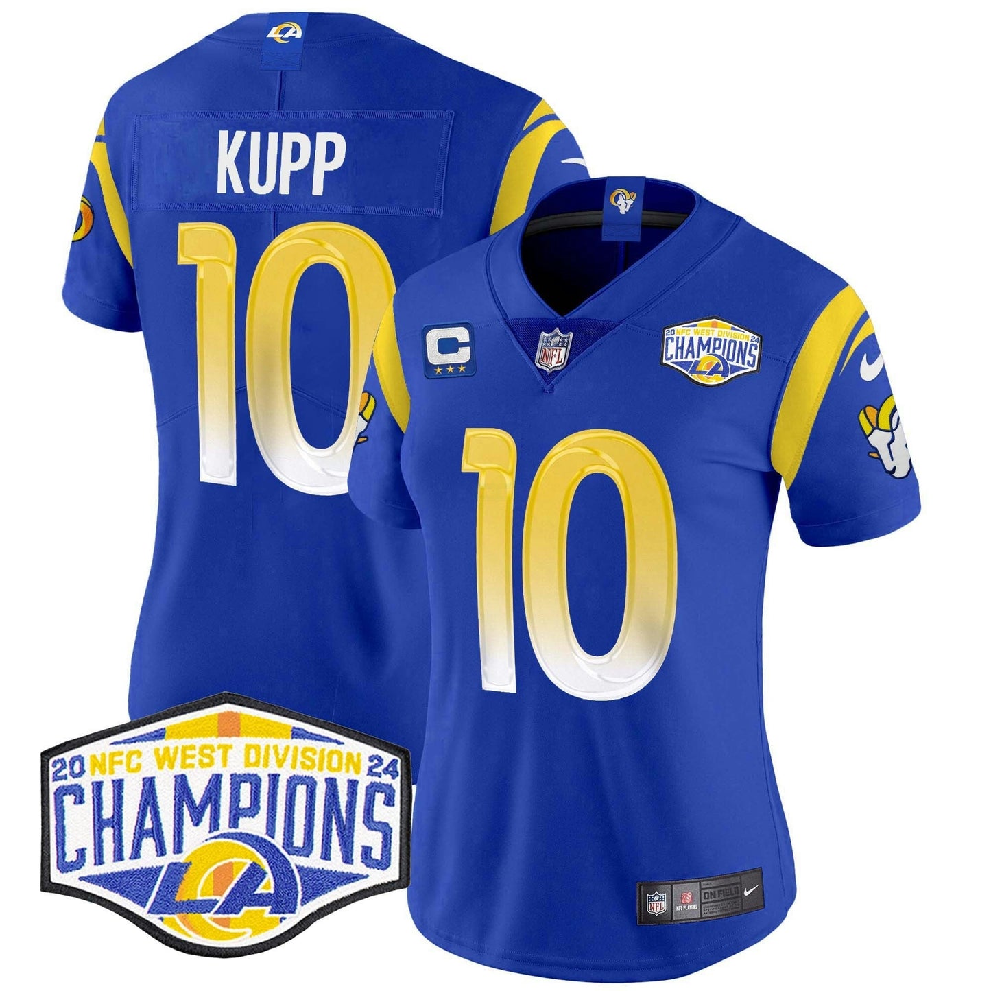 Camisa NFL Women’s Los Angeles 2024 NFC West Division Champions Vapor Limited Jersey
