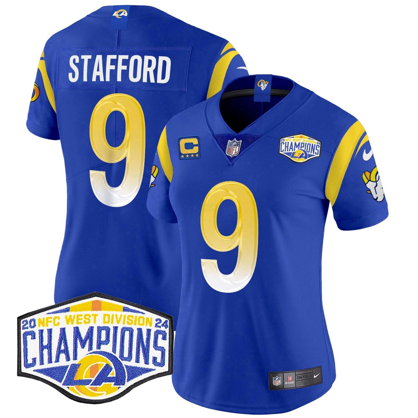 Camisa NFL Women’s Los Angeles 2024 NFC West Division Champions Vapor Limited Jersey
