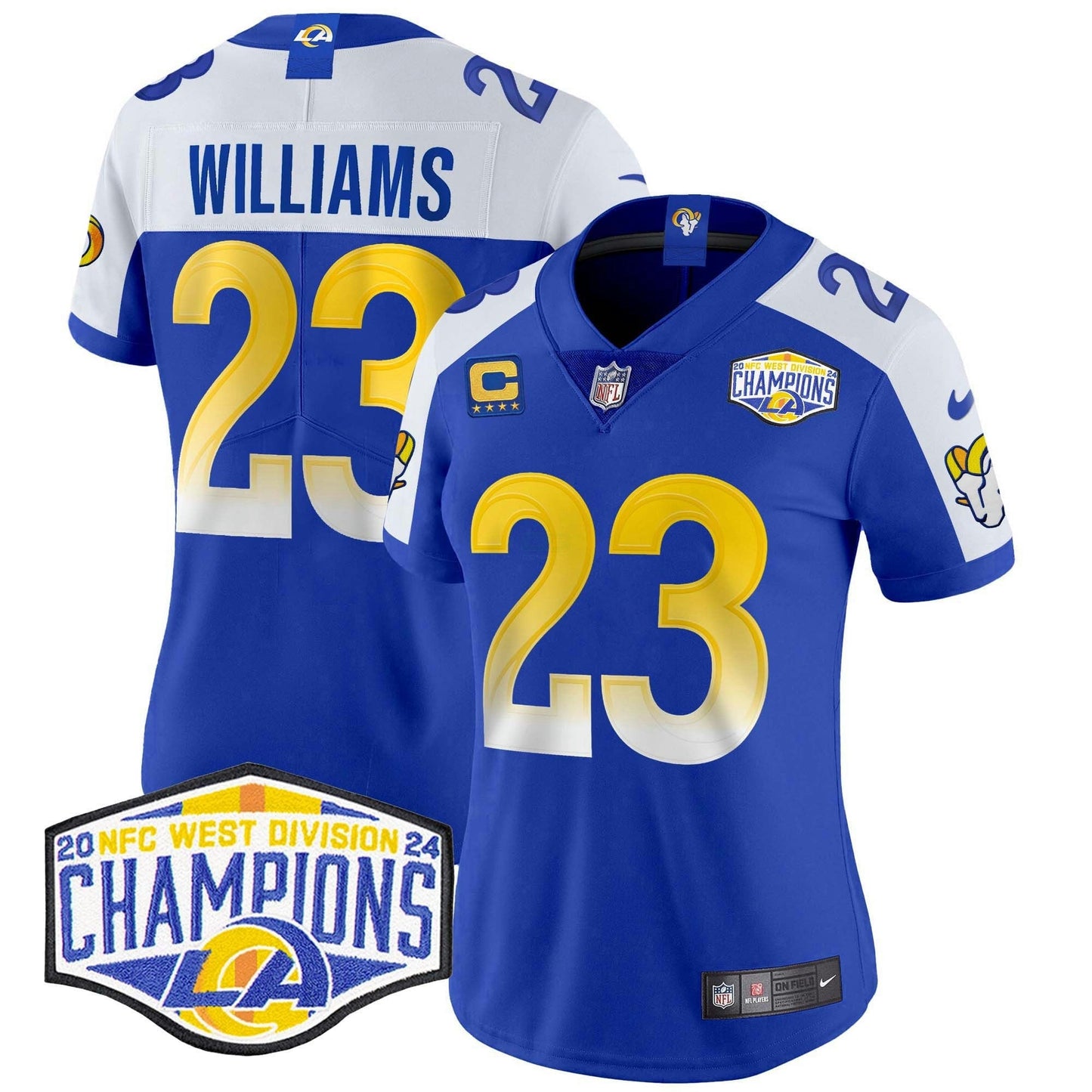 Camisa NFL Women’s Los Angeles 2024 NFC West Division Champions Vapor Limited Jersey