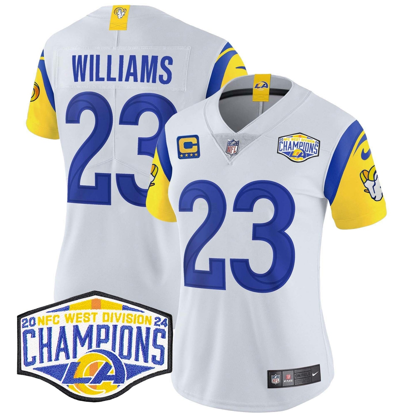 Camisa NFL Women’s Los Angeles 2024 NFC West Division Champions Vapor Limited Jersey