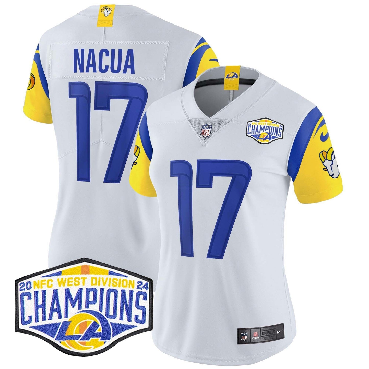 Camisa NFL Women’s Los Angeles 2024 NFC West Division Champions Vapor Limited Jersey