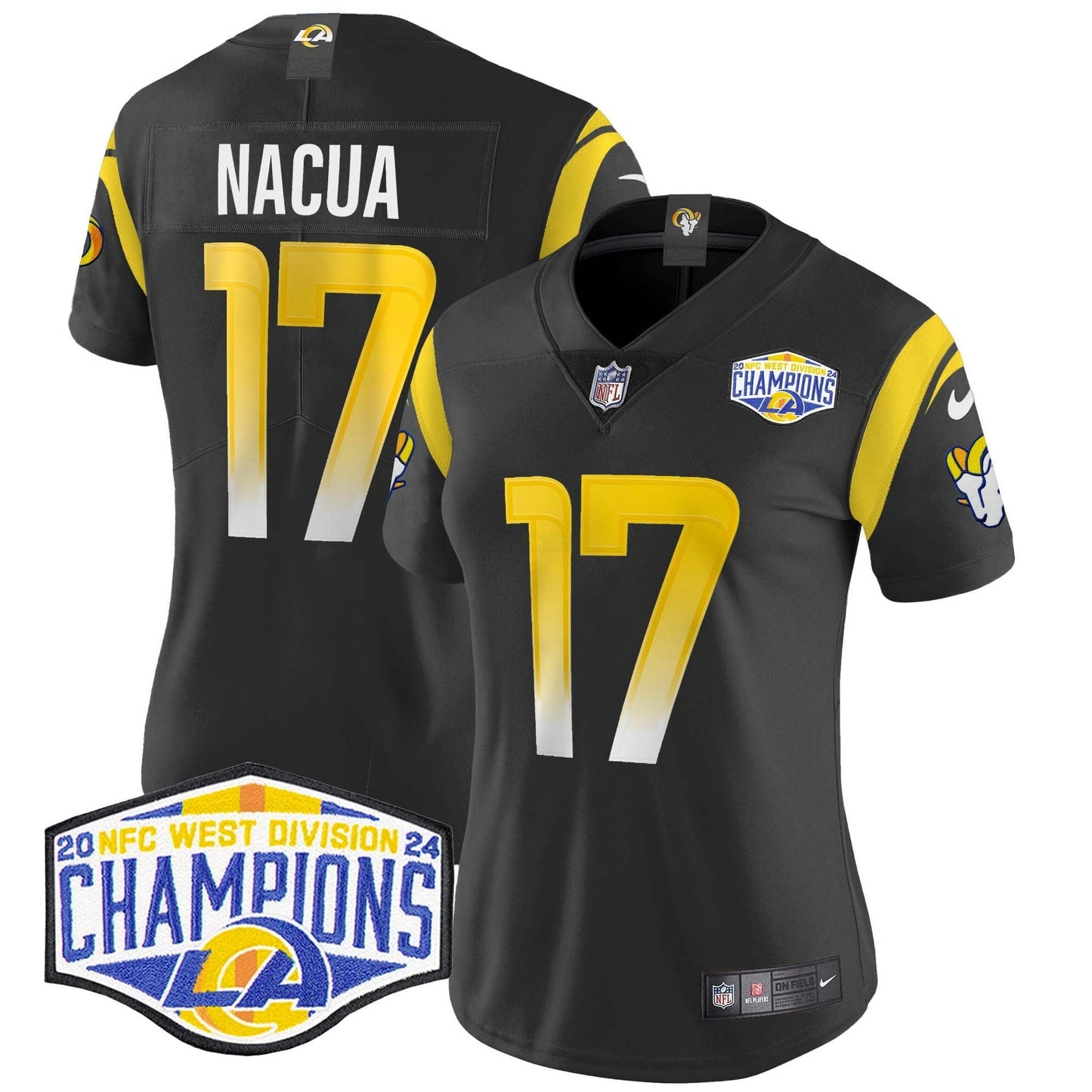 Camisa NFL Women’s Los Angeles 2024 NFC West Division Champions Vapor Limited Jersey