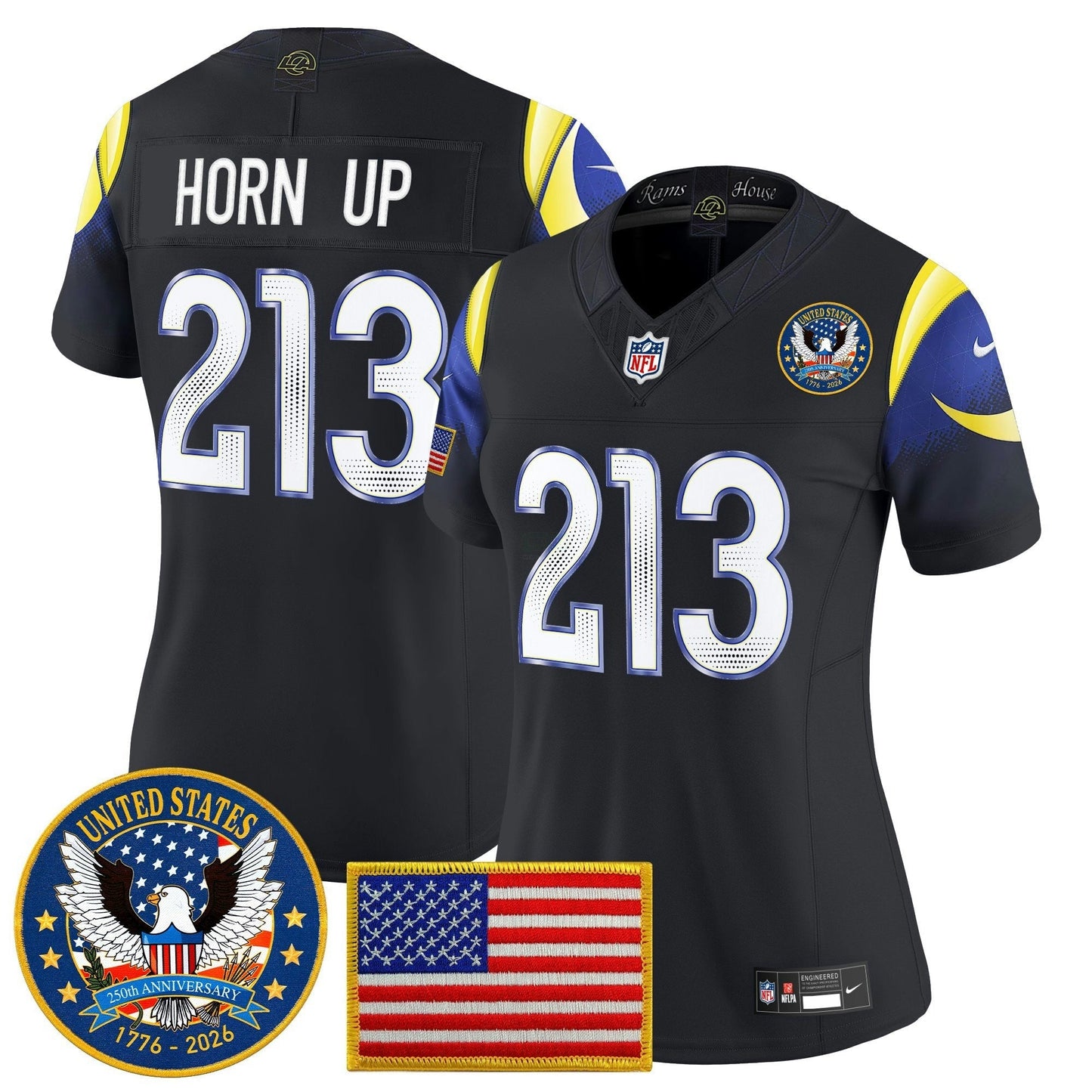 Camisa NFL Women’s Los Angeles 2025 “United States 250th Anniversary Patch” Vapor Limited Jersey
