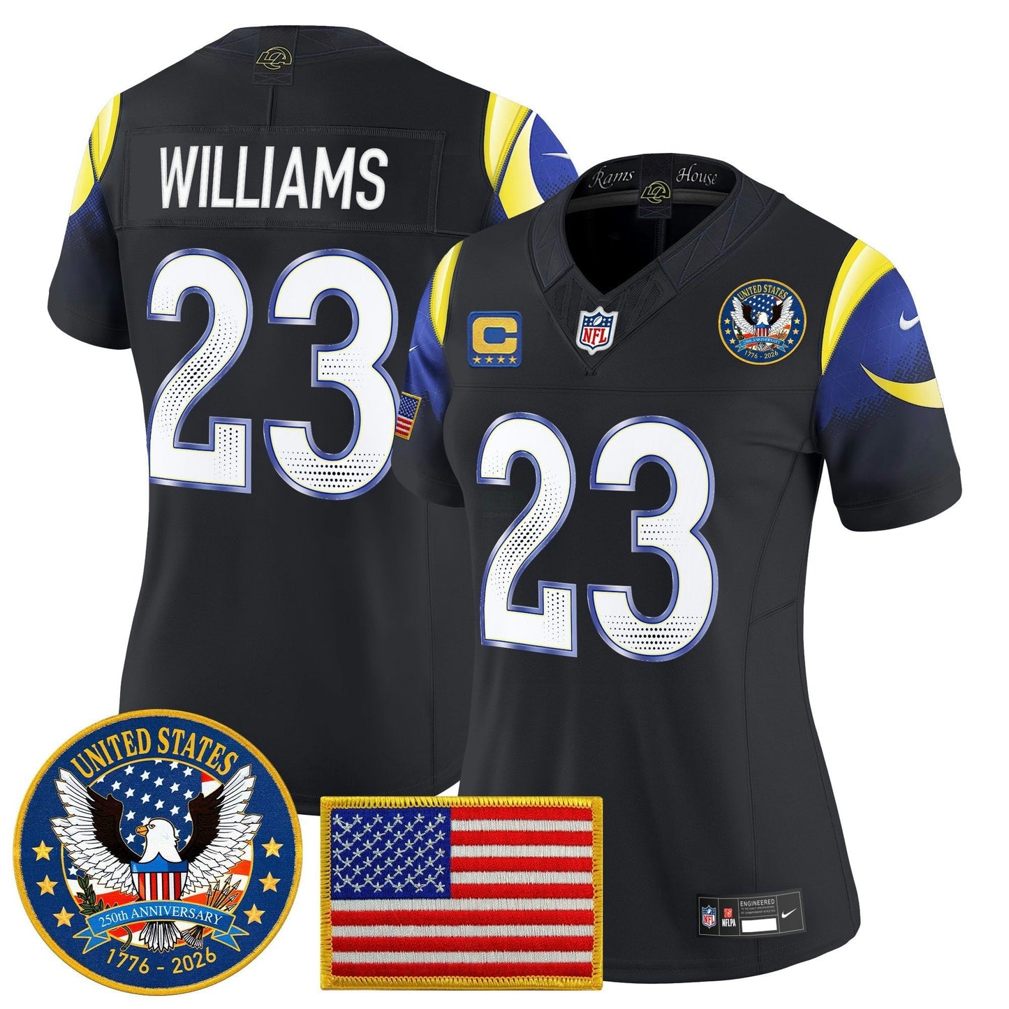 Camisa NFL Women’s Los Angeles 2025 “United States 250th Anniversary Patch” Vapor Limited Jersey