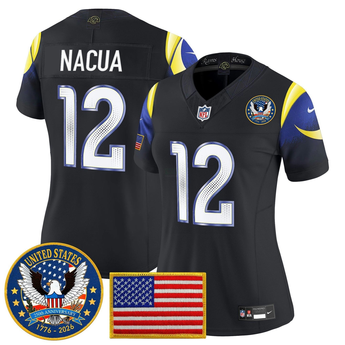 Camisa NFL Women’s Los Angeles 2025 “United States 250th Anniversary Patch” Vapor Limited Jersey