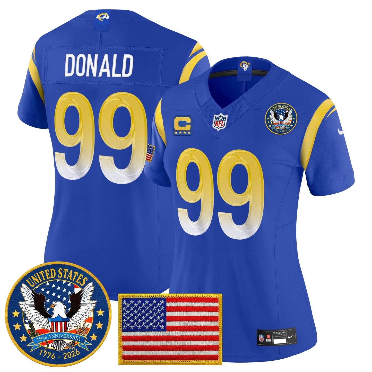 Camisa NFL Women’s Los Angeles 2025 “United States 250th Anniversary Patch” Vapor Limited Jersey
