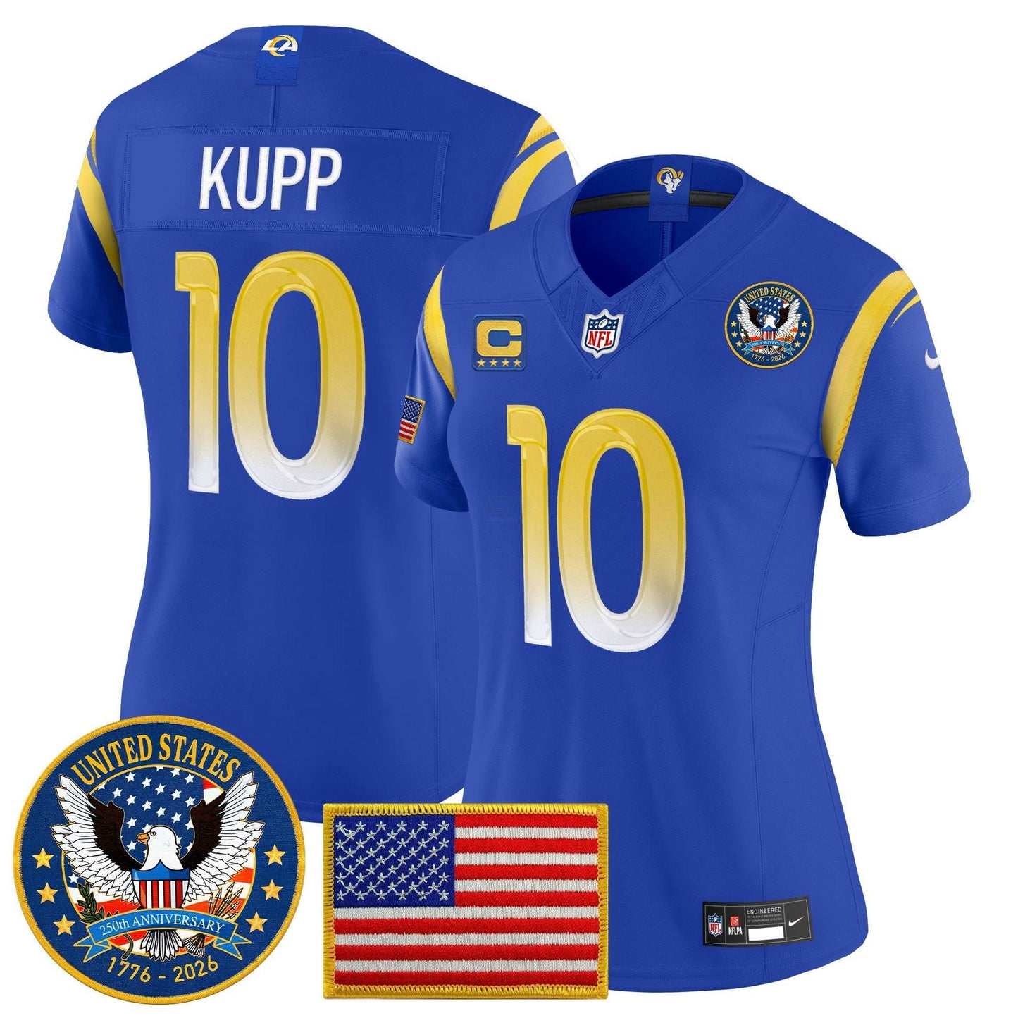 Camisa NFL Women’s Los Angeles 2025 “United States 250th Anniversary Patch” Vapor Limited Jersey