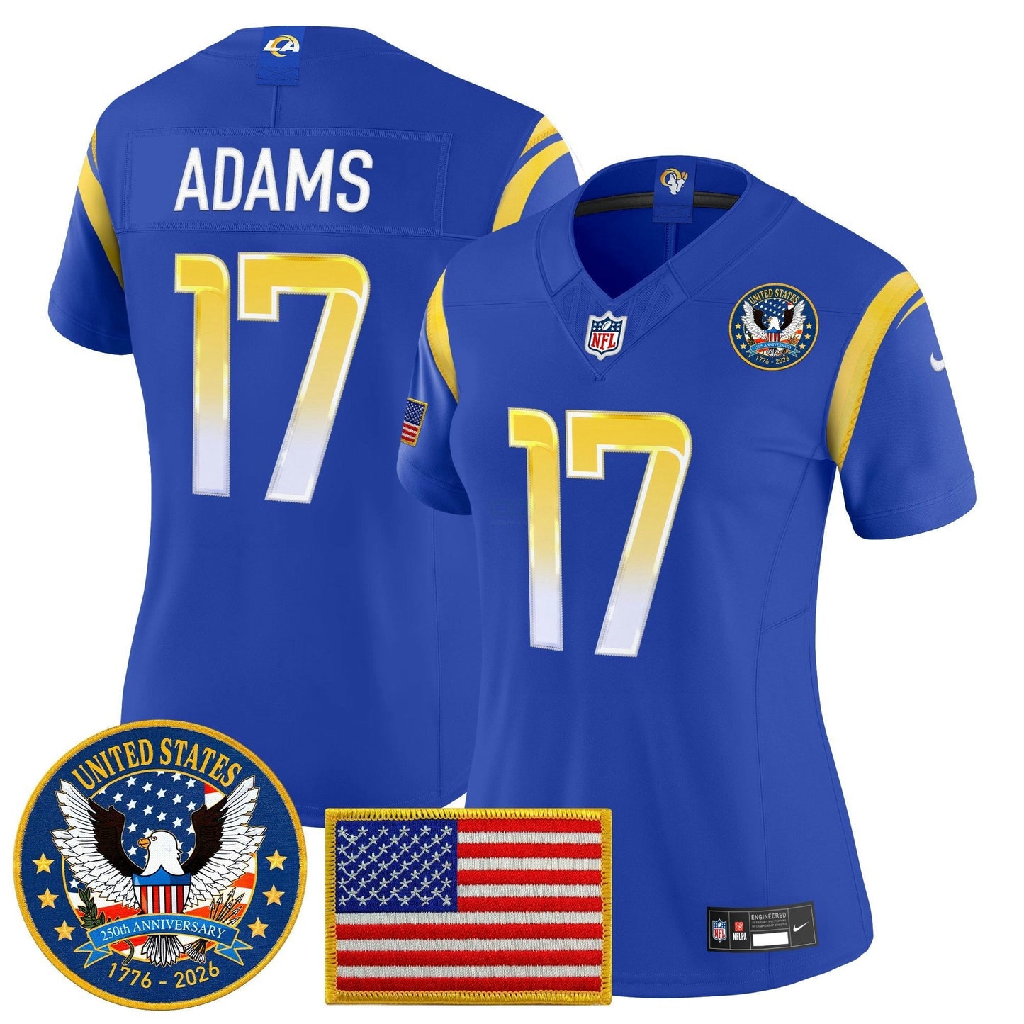 Camisa NFL Women’s Los Angeles 2025 “United States 250th Anniversary Patch” Vapor Limited Jersey