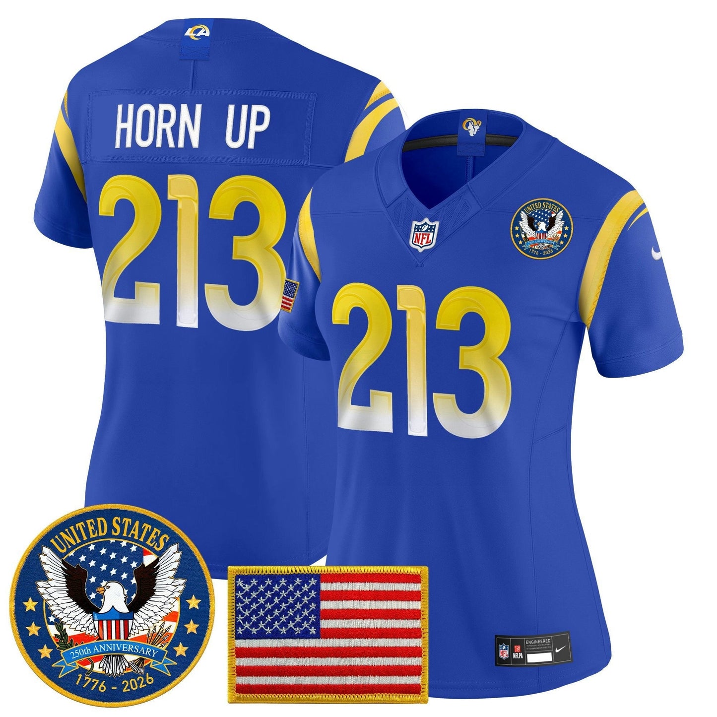 Camisa NFL Women’s Los Angeles 2025 “United States 250th Anniversary Patch” Vapor Limited Jersey