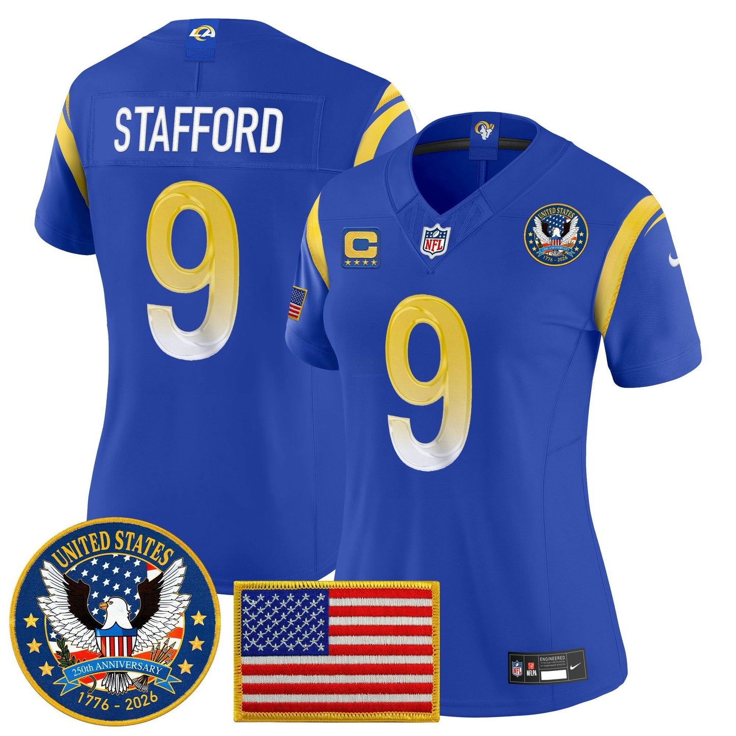 Camisa NFL Women’s Los Angeles 2025 “United States 250th Anniversary Patch” Vapor Limited Jersey