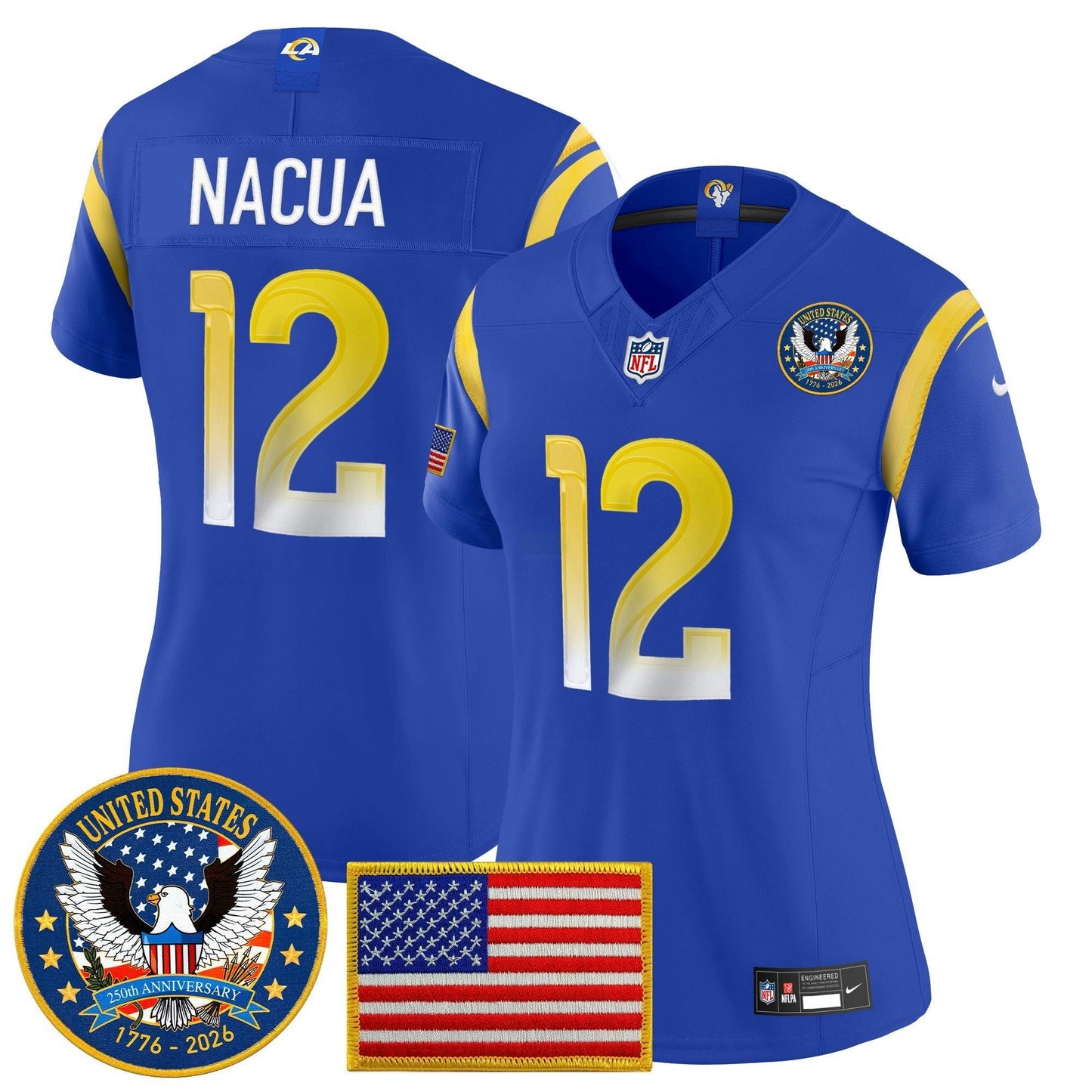 Camisa NFL Women’s Los Angeles 2025 “United States 250th Anniversary Patch” Vapor Limited Jersey