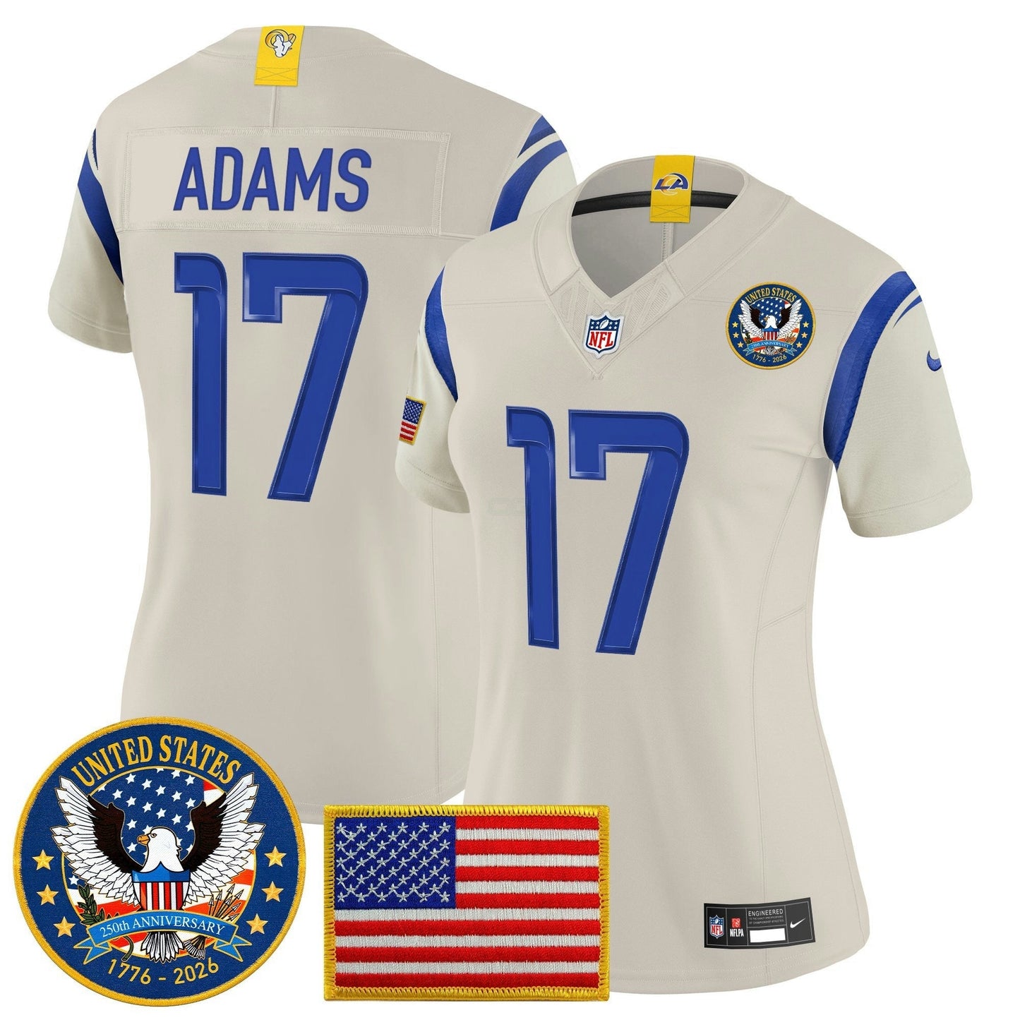 Camisa NFL Women’s Los Angeles 2025 “United States 250th Anniversary Patch” Vapor Limited Jersey