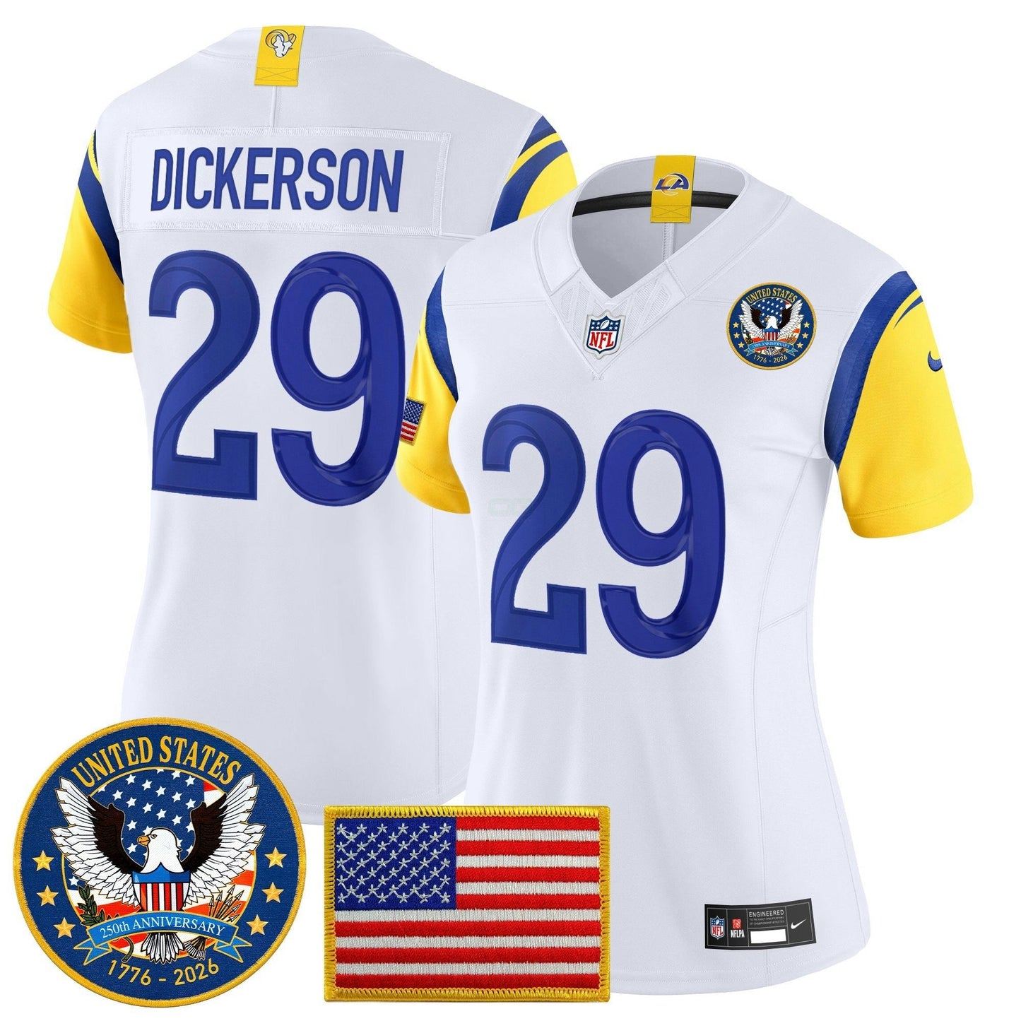 Camisa NFL Women’s Los Angeles 2025 “United States 250th Anniversary Patch” Vapor Limited Jersey