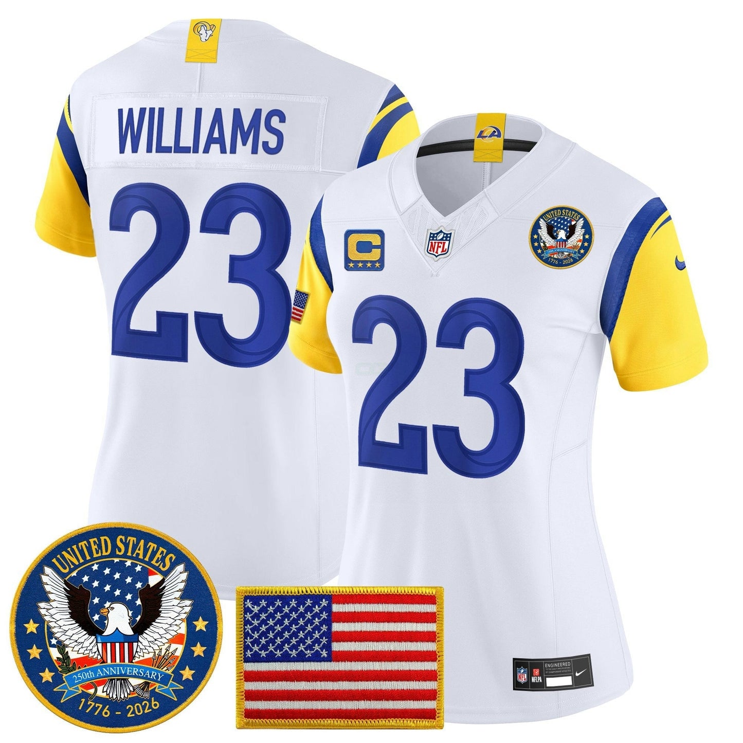 Camisa NFL Women’s Los Angeles 2025 “United States 250th Anniversary Patch” Vapor Limited Jersey