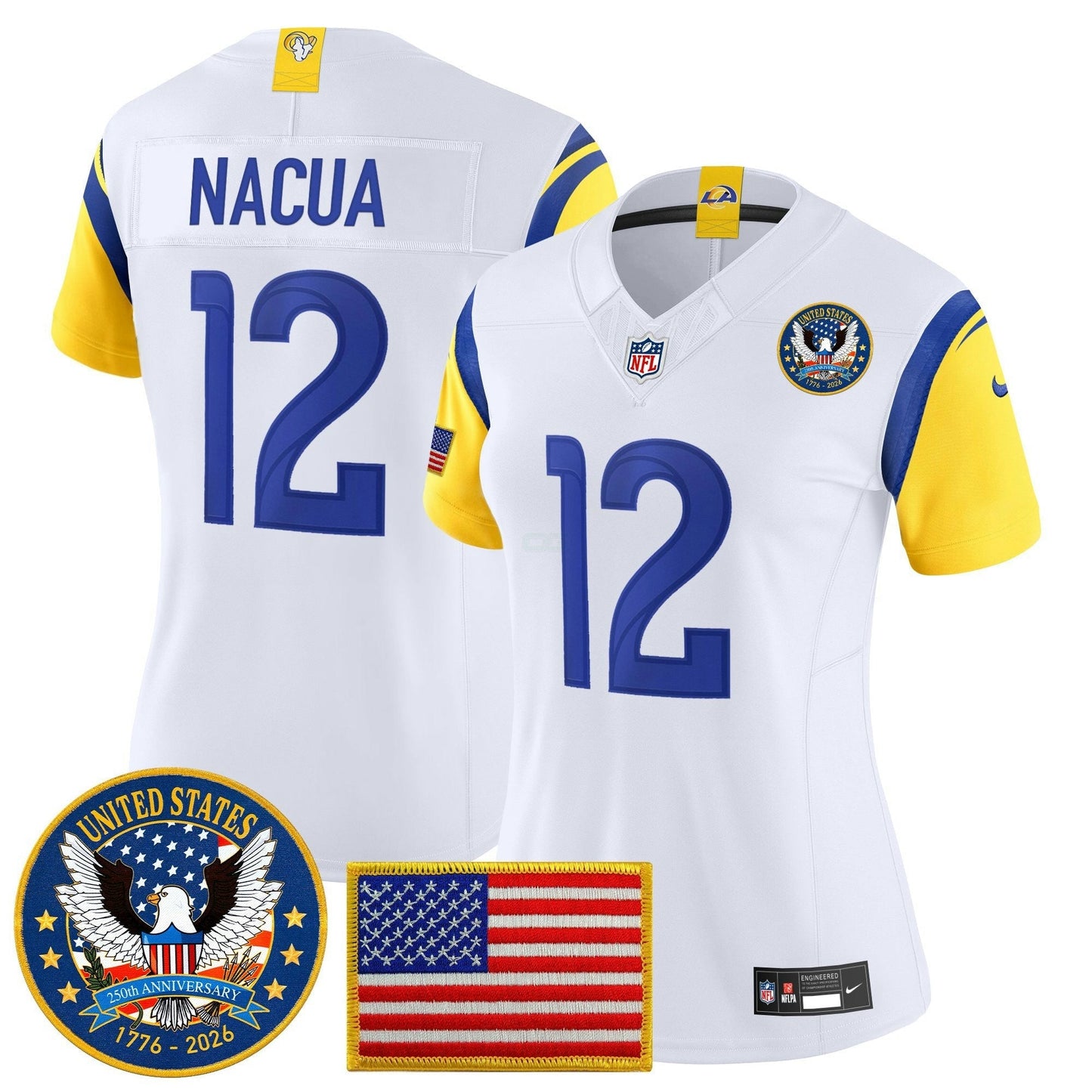 Camisa NFL Women’s Los Angeles 2025 “United States 250th Anniversary Patch” Vapor Limited Jersey