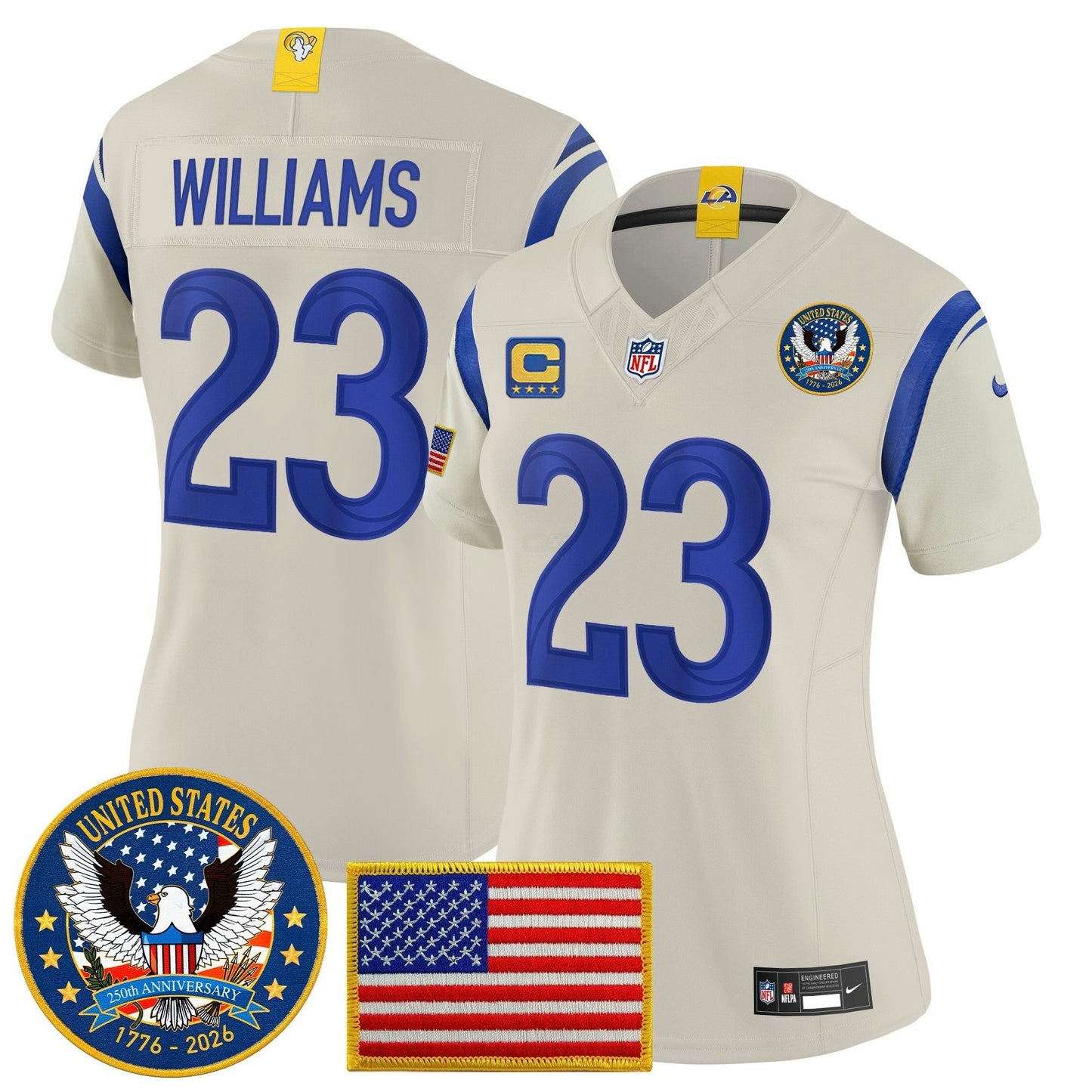 Camisa NFL Women’s Los Angeles 2025 “United States 250th Anniversary Patch” Vapor Limited Jersey