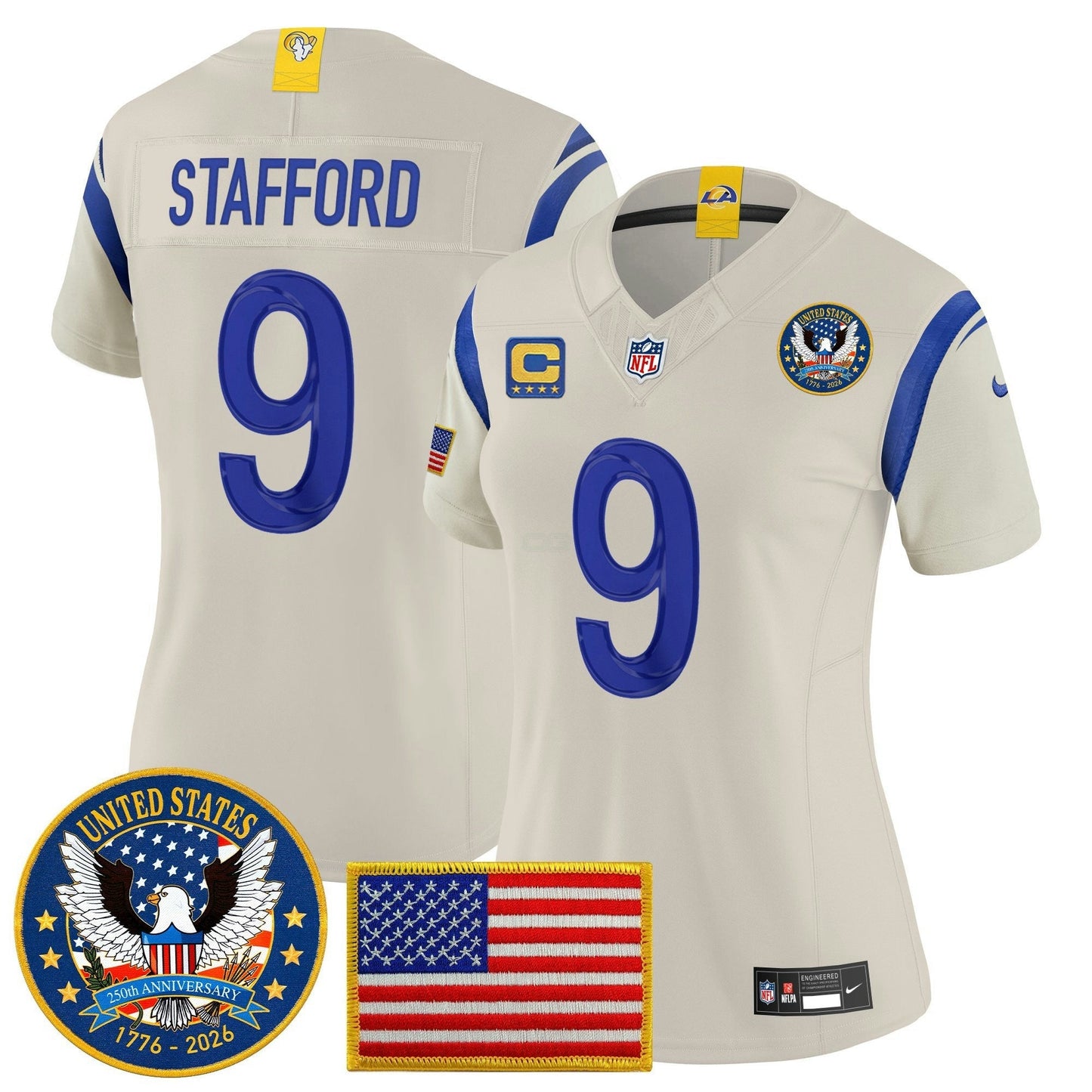 Camisa NFL Women’s Los Angeles 2025 “United States 250th Anniversary Patch” Vapor Limited Jersey