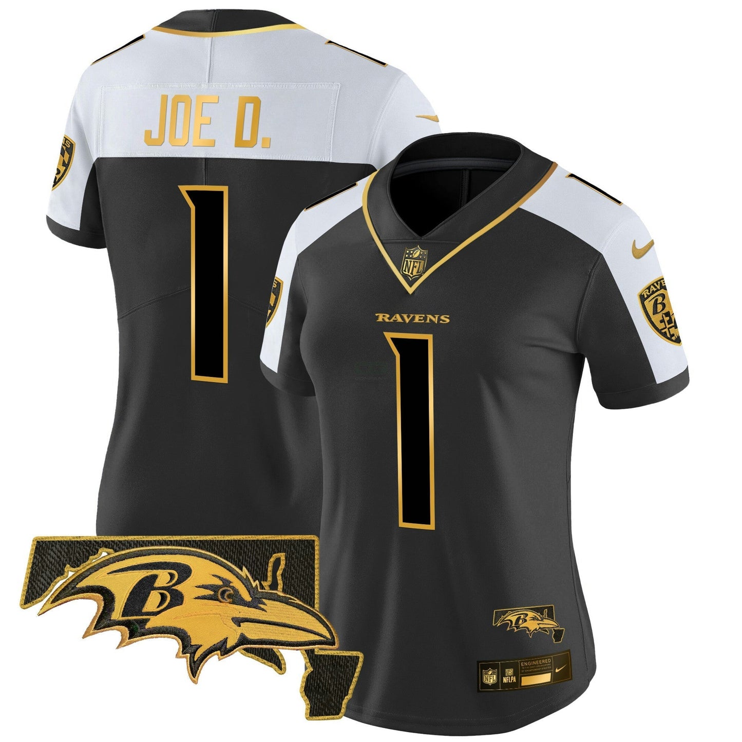 Camisa NFL Women’s Maryland Patch Dourada Vapor Limited Jersey V2