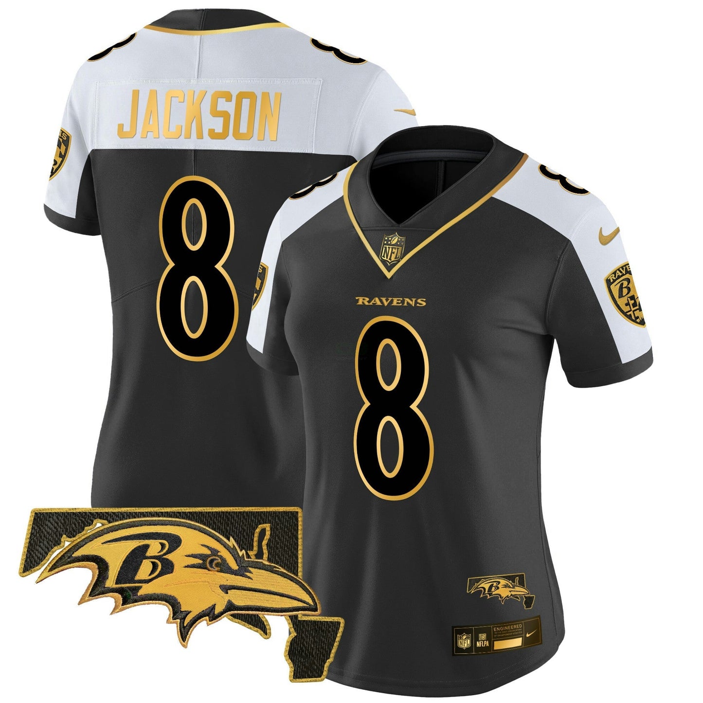 Camisa NFL Women’s Maryland Patch Dourada Vapor Limited Jersey V2