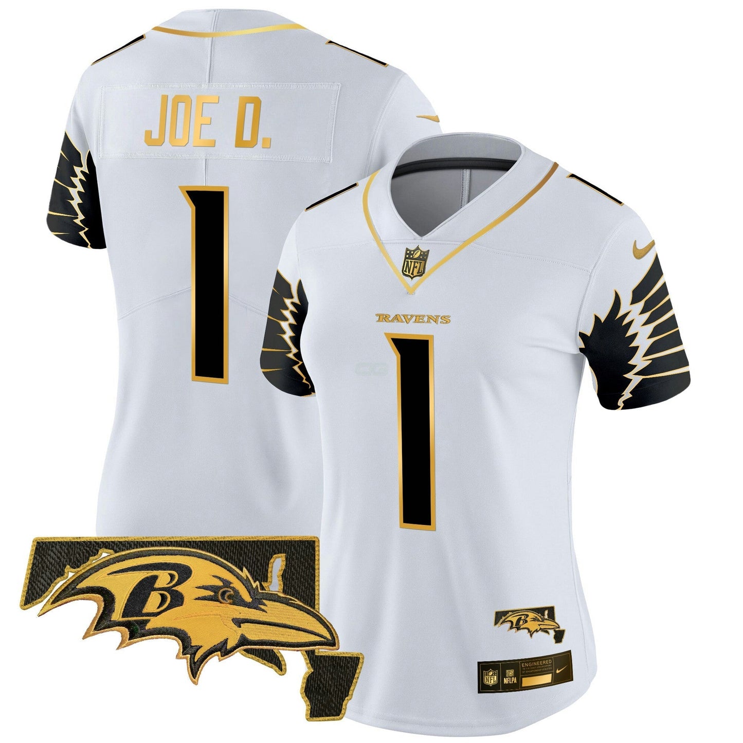 Camisa NFL Women’s Maryland Patch Dourada Vapor Limited Jersey V2