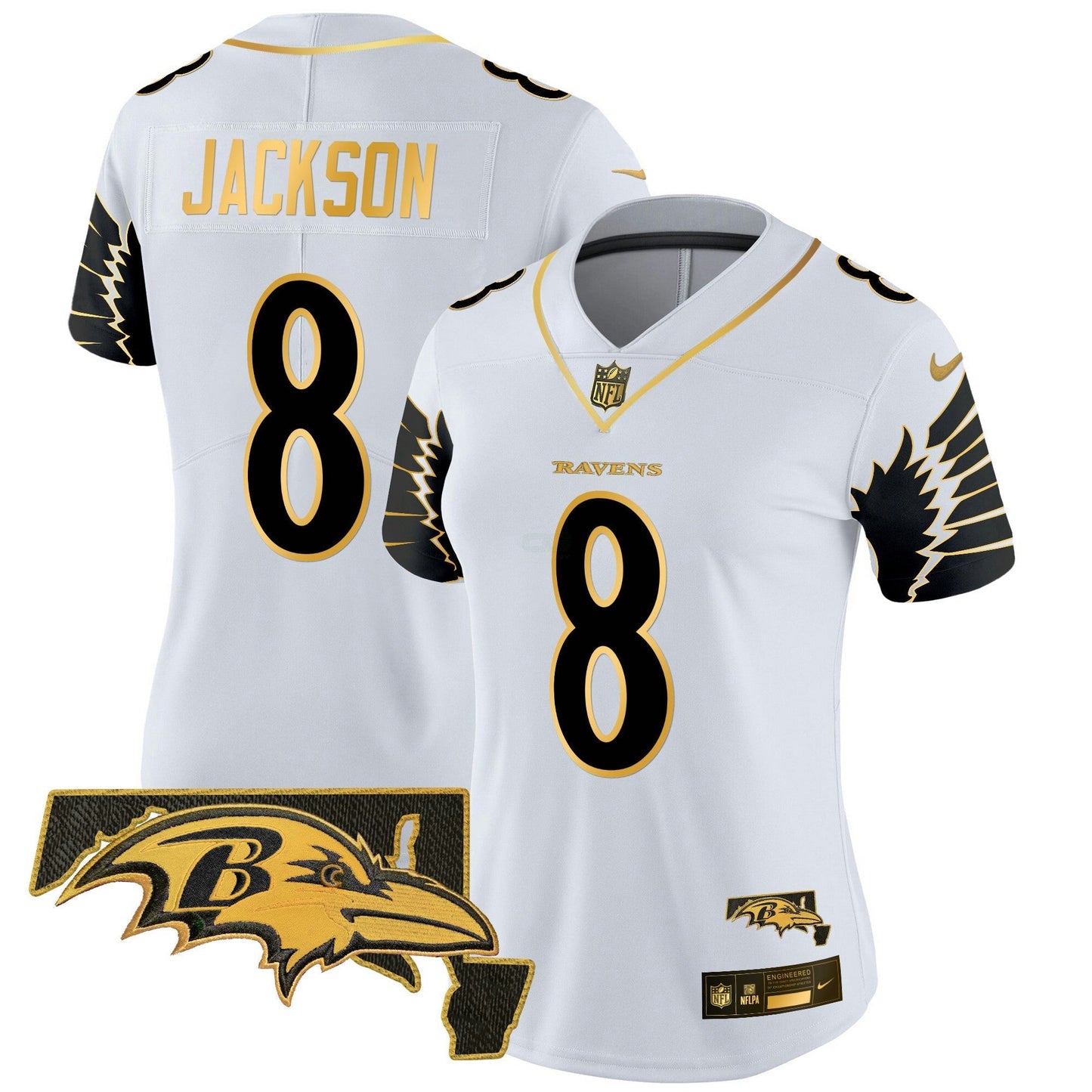 Camisa NFL Women’s Maryland Patch Dourada Vapor Limited Jersey V2