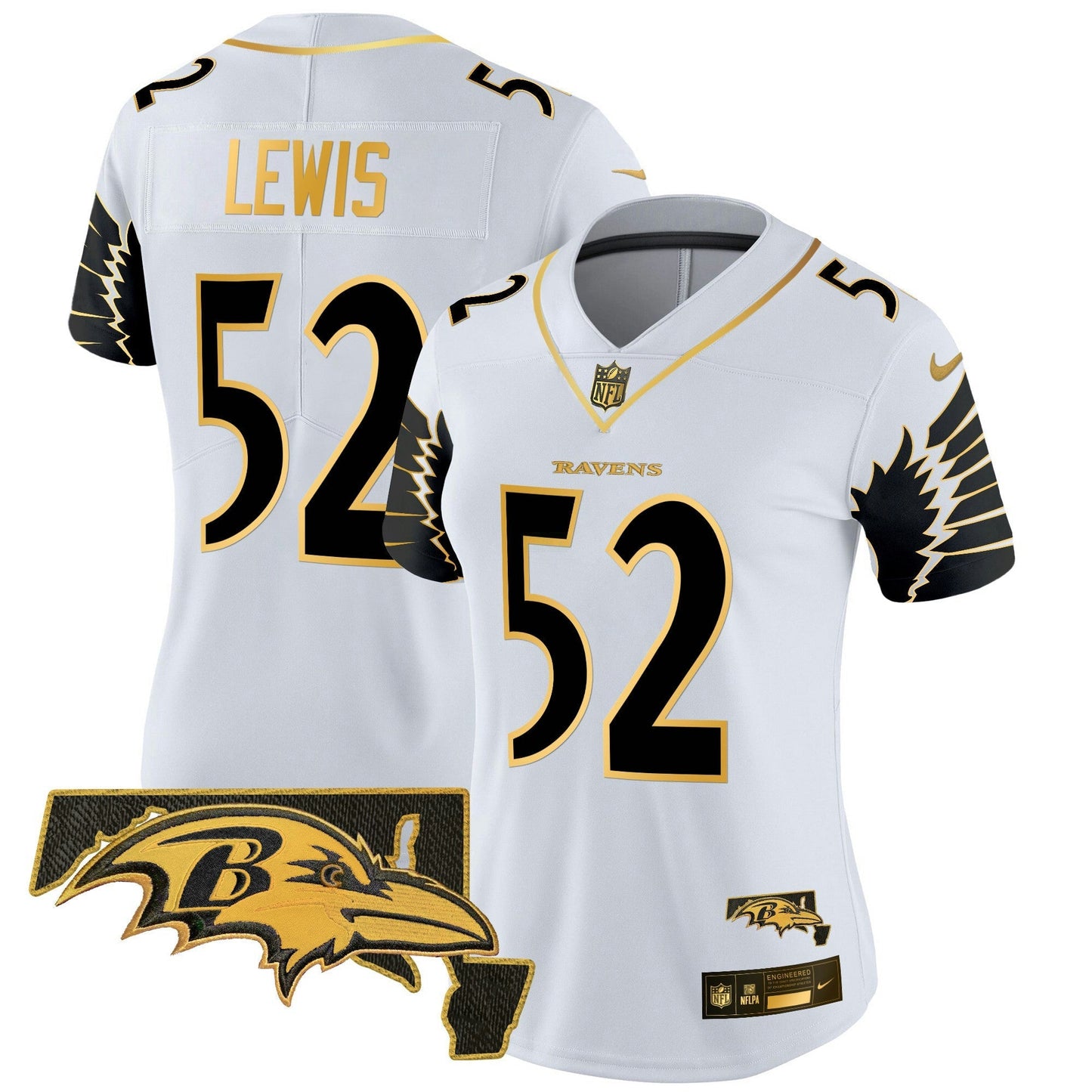 Camisa NFL Women’s Maryland Patch Dourada Vapor Limited Jersey V2