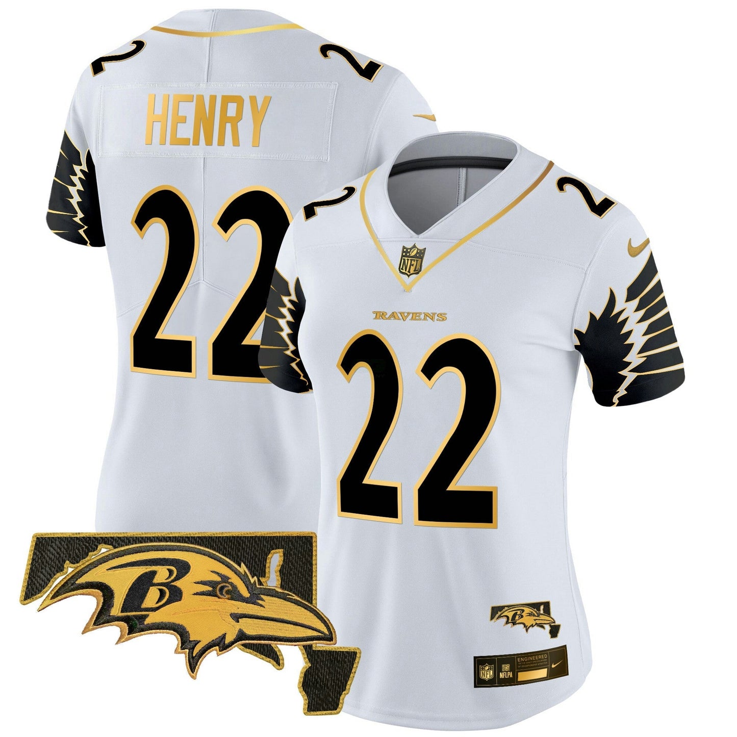 Camisa NFL Women’s Maryland Patch Dourada Vapor Limited Jersey V2