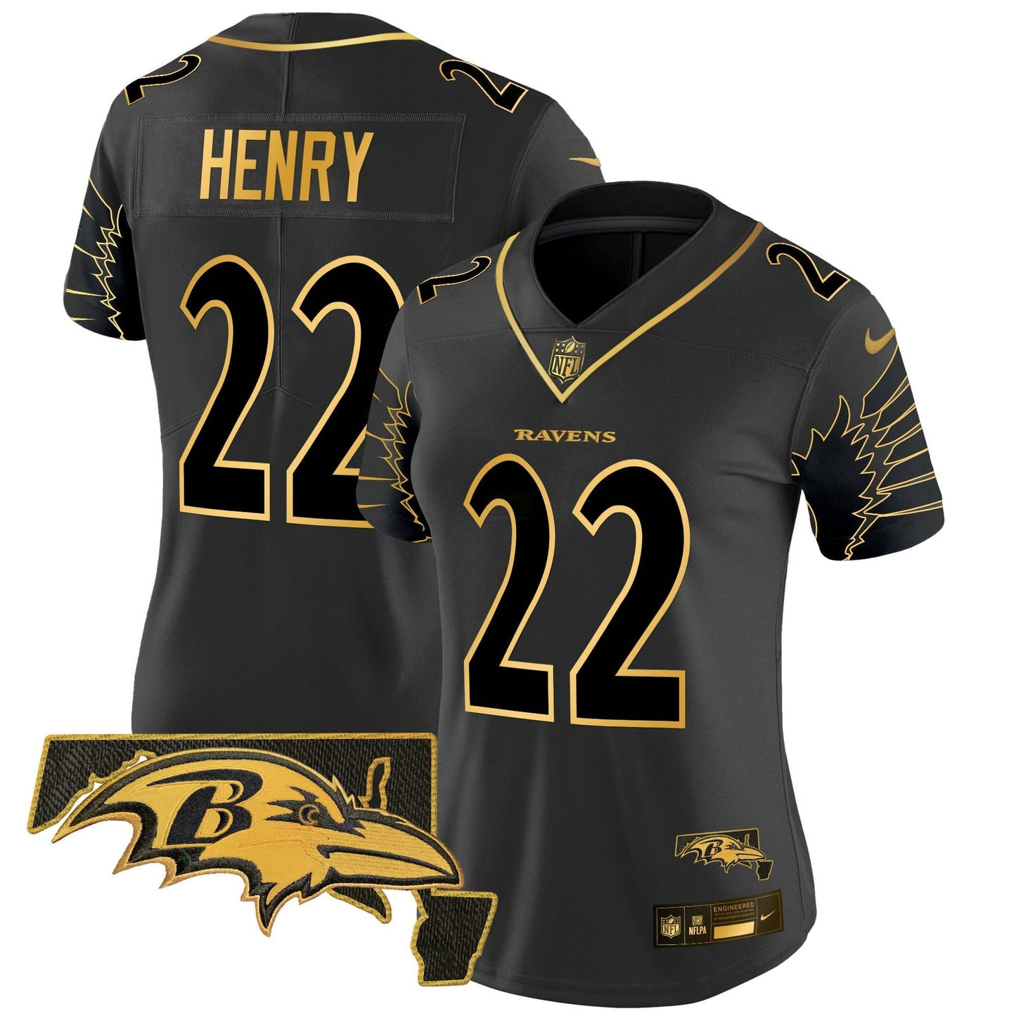Camisa NFL Women’s Maryland Patch Dourada Vapor Limited Jersey V2