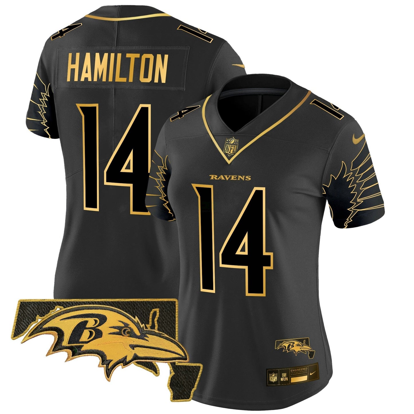 Camisa NFL Women’s Maryland Patch Dourada Vapor Limited Jersey V2