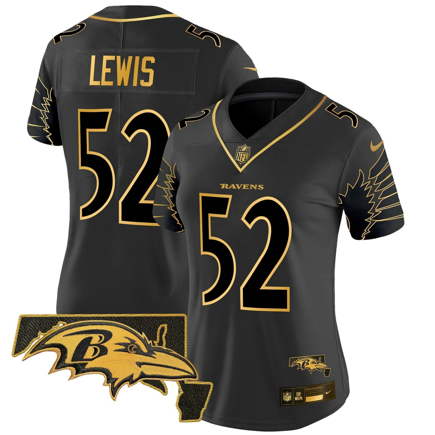 Camisa NFL Women’s Maryland Patch Dourada Vapor Limited Jersey V2