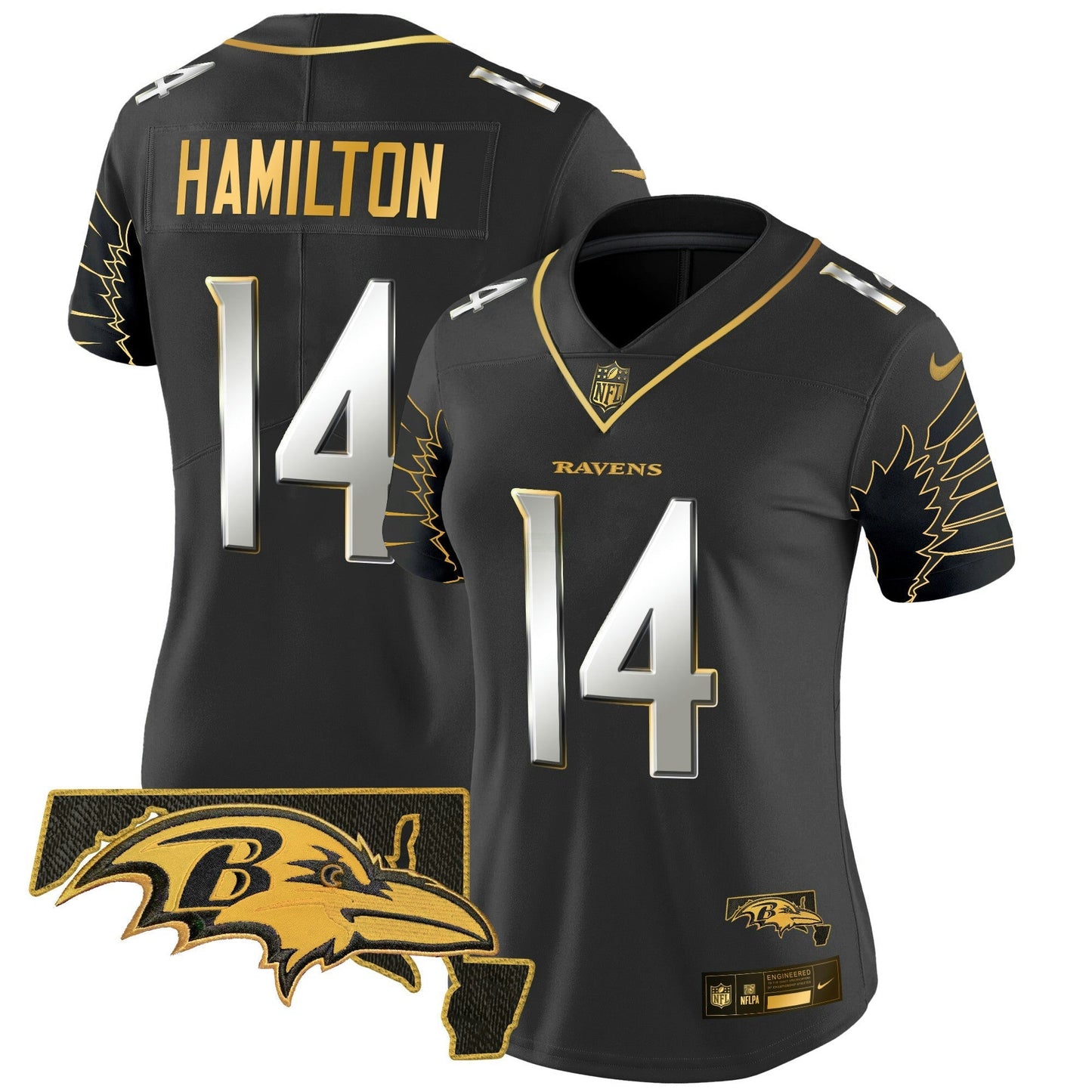 Camisa NFL Women’s Maryland Patch Dourada Vapor Limited Jersey V2
