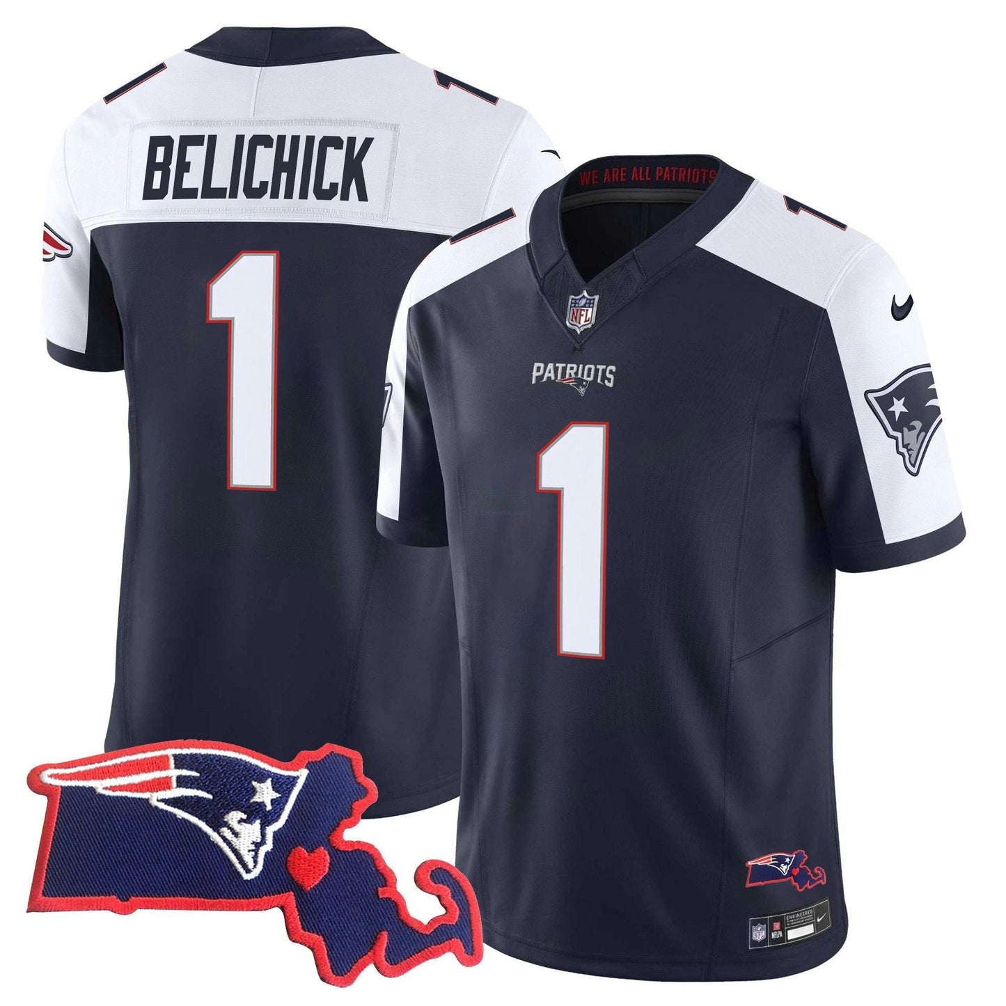 Camisa NFL Women’s Massachusetts Patch Vapor Jersey