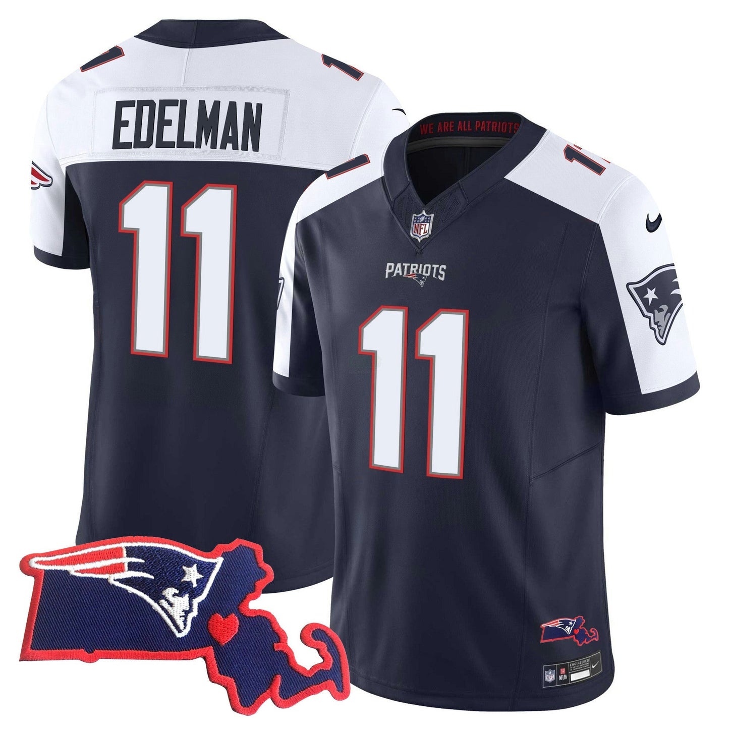 Camisa NFL Women’s Massachusetts Patch Vapor Jersey