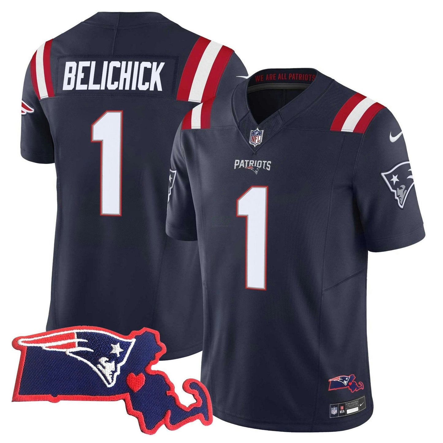 Camisa NFL Women’s Massachusetts Patch Vapor Jersey
