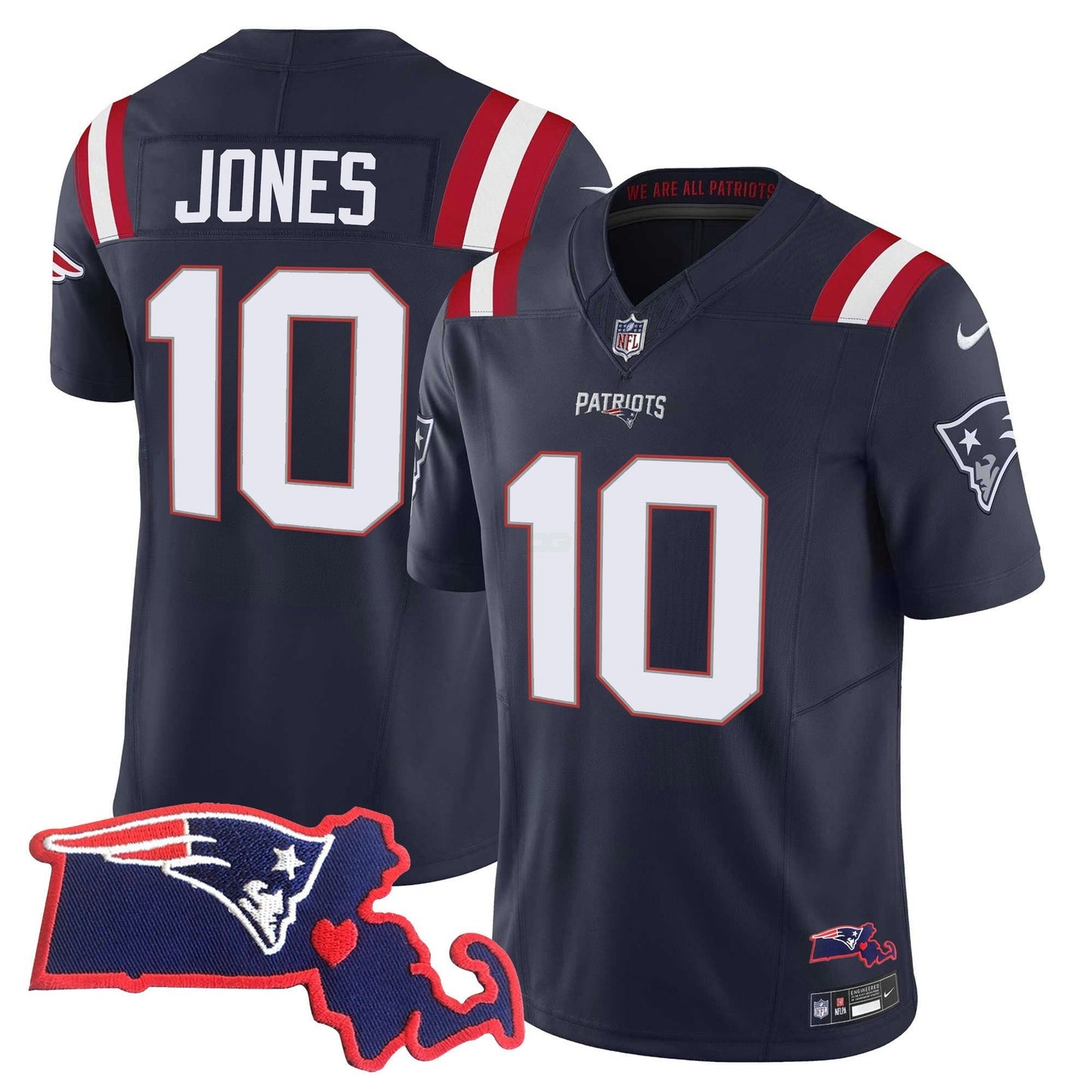 Camisa NFL Women’s Massachusetts Patch Vapor Jersey