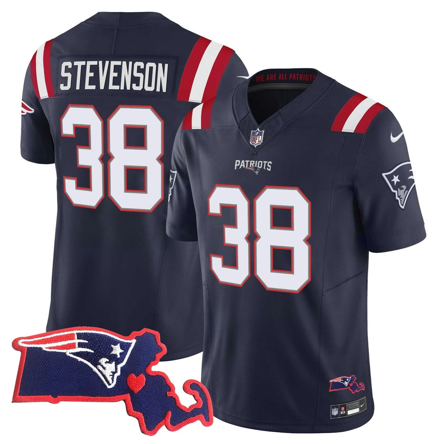 Camisa NFL Women’s Massachusetts Patch Vapor Jersey