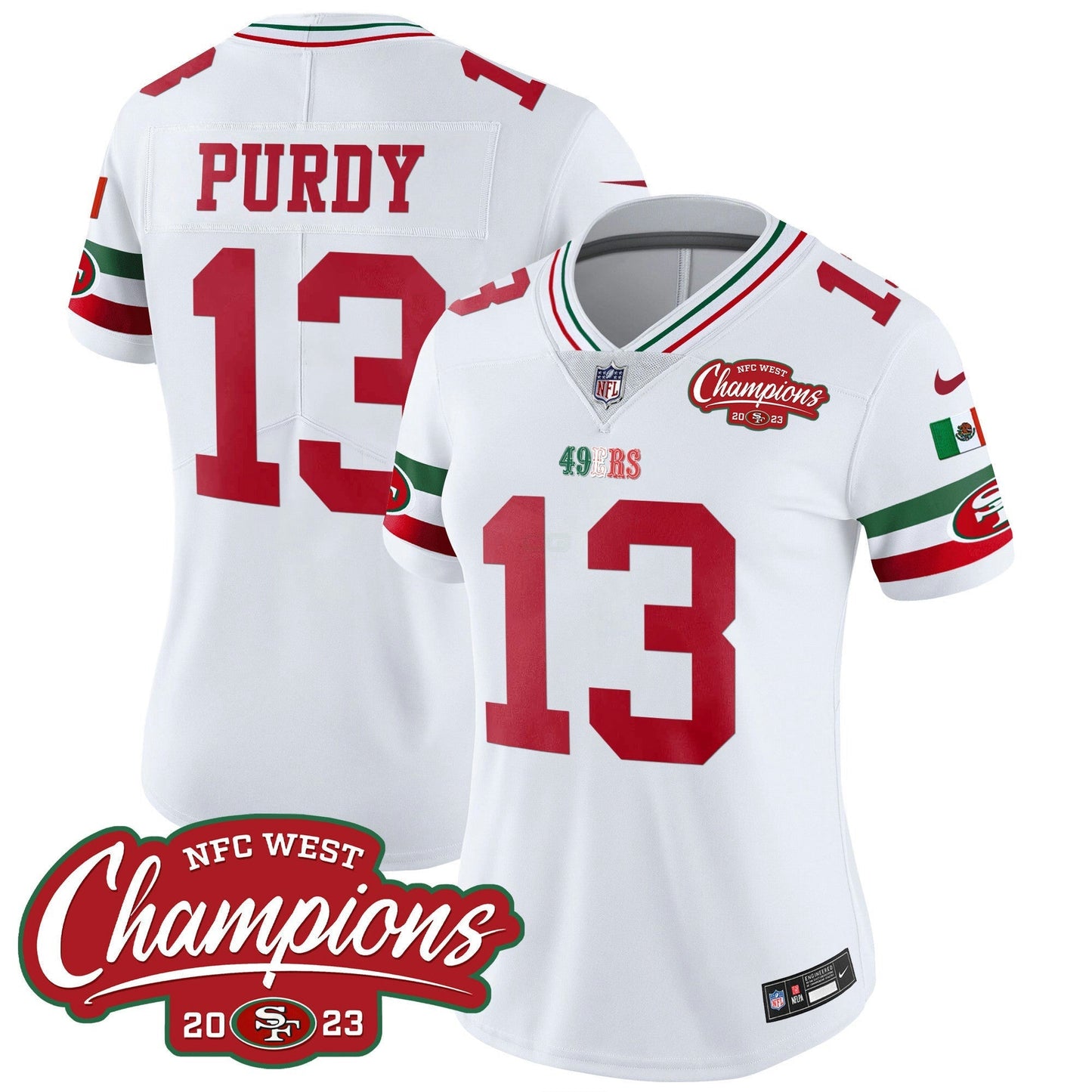 Camisa NFL Women’s Mexico 2023 NFC West Champions Patch Vapor Jersey