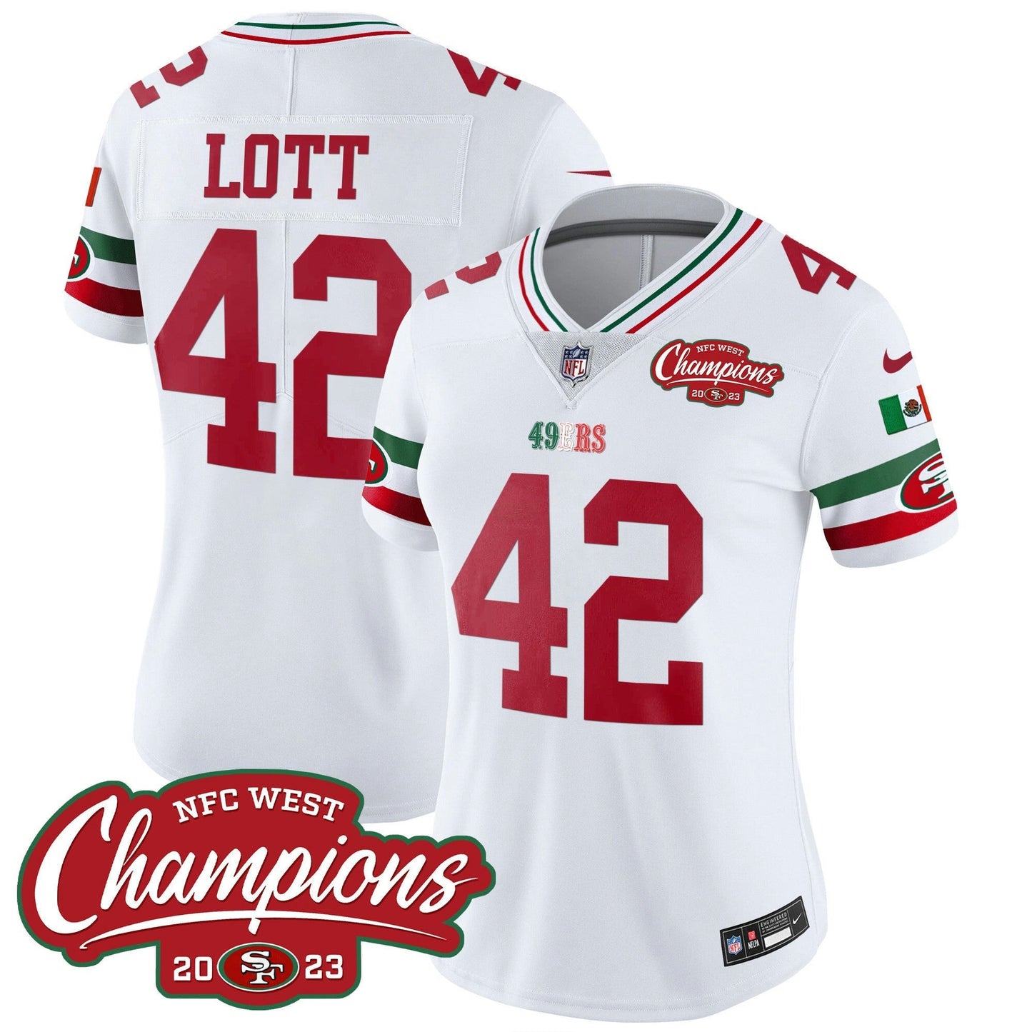Camisa NFL Women’s Mexico 2023 NFC West Champions Patch Vapor Jersey
