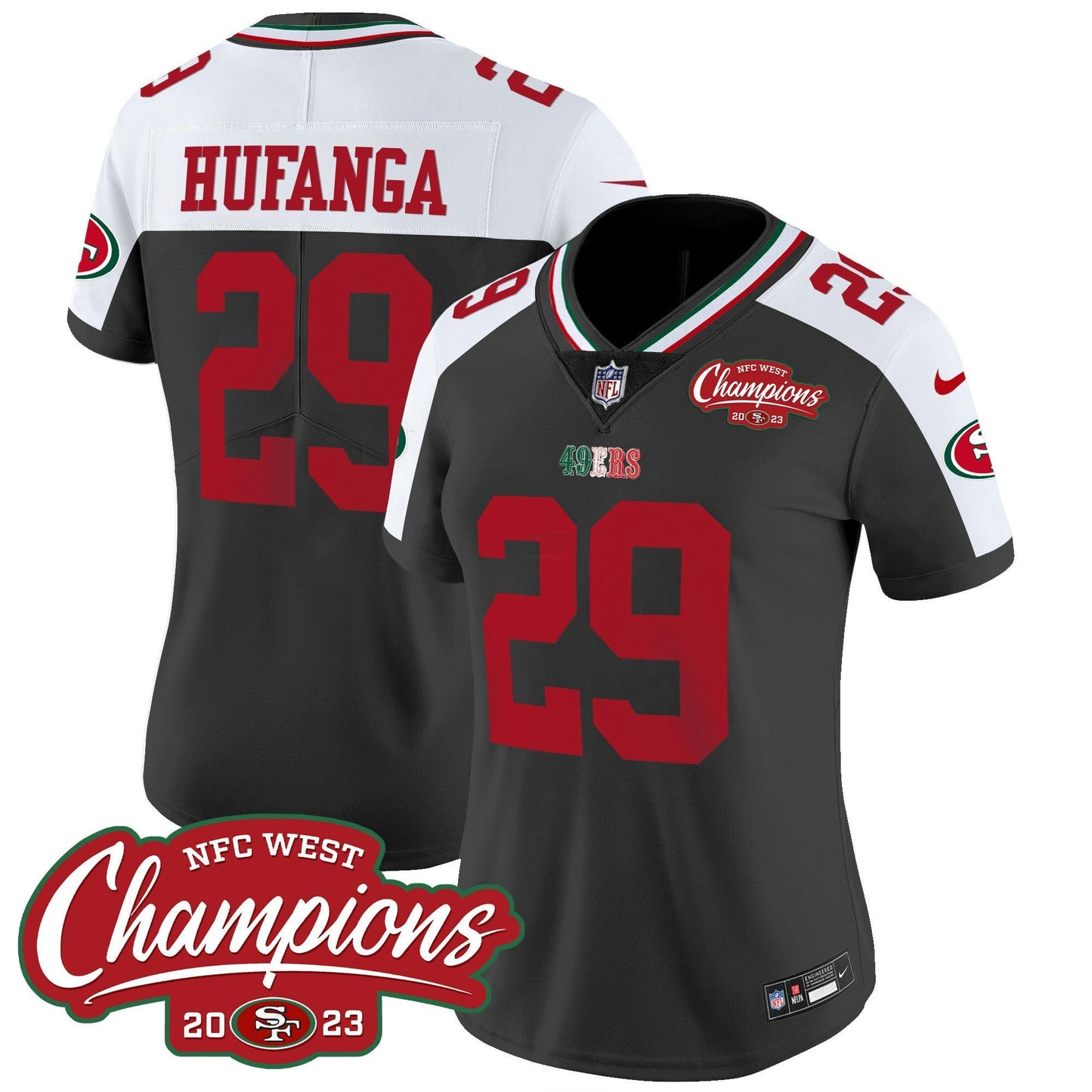 Camisa NFL Women’s Mexico 2023 NFC West Champions Patch Vapor Jersey